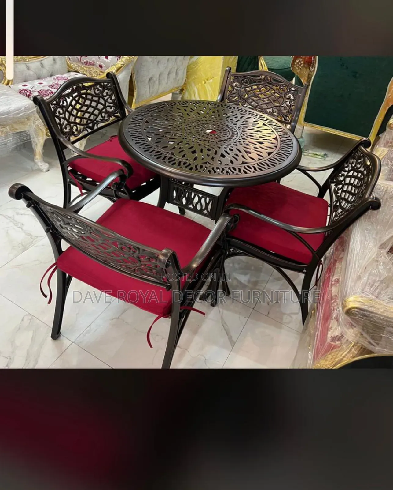 Quality Royal Metal Dining Table and Chairs