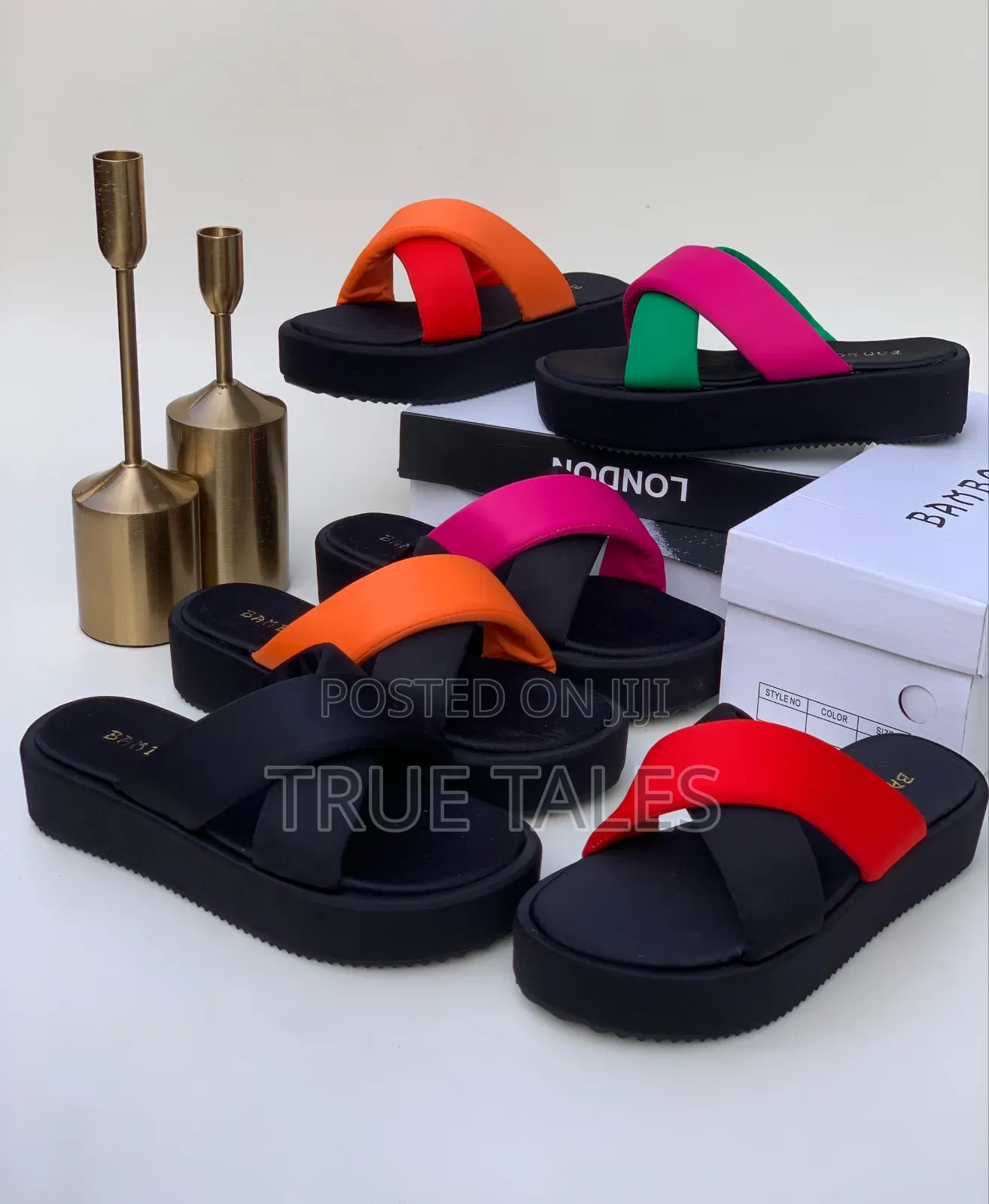 Bamboo Comfortable Sole Wedge Slippers Sizes 37 to 43