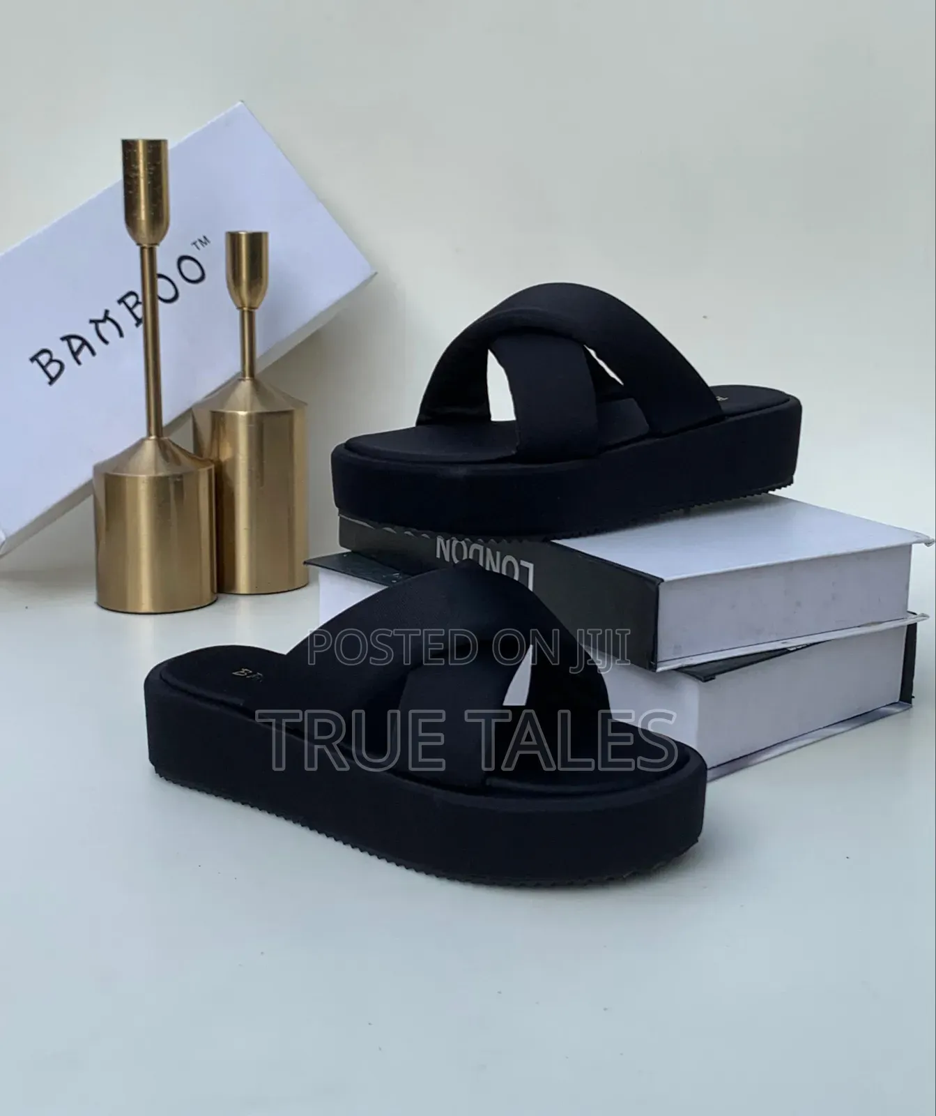 Bamboo Comfortable Sole Wedge Slippers Sizes 37 to 43