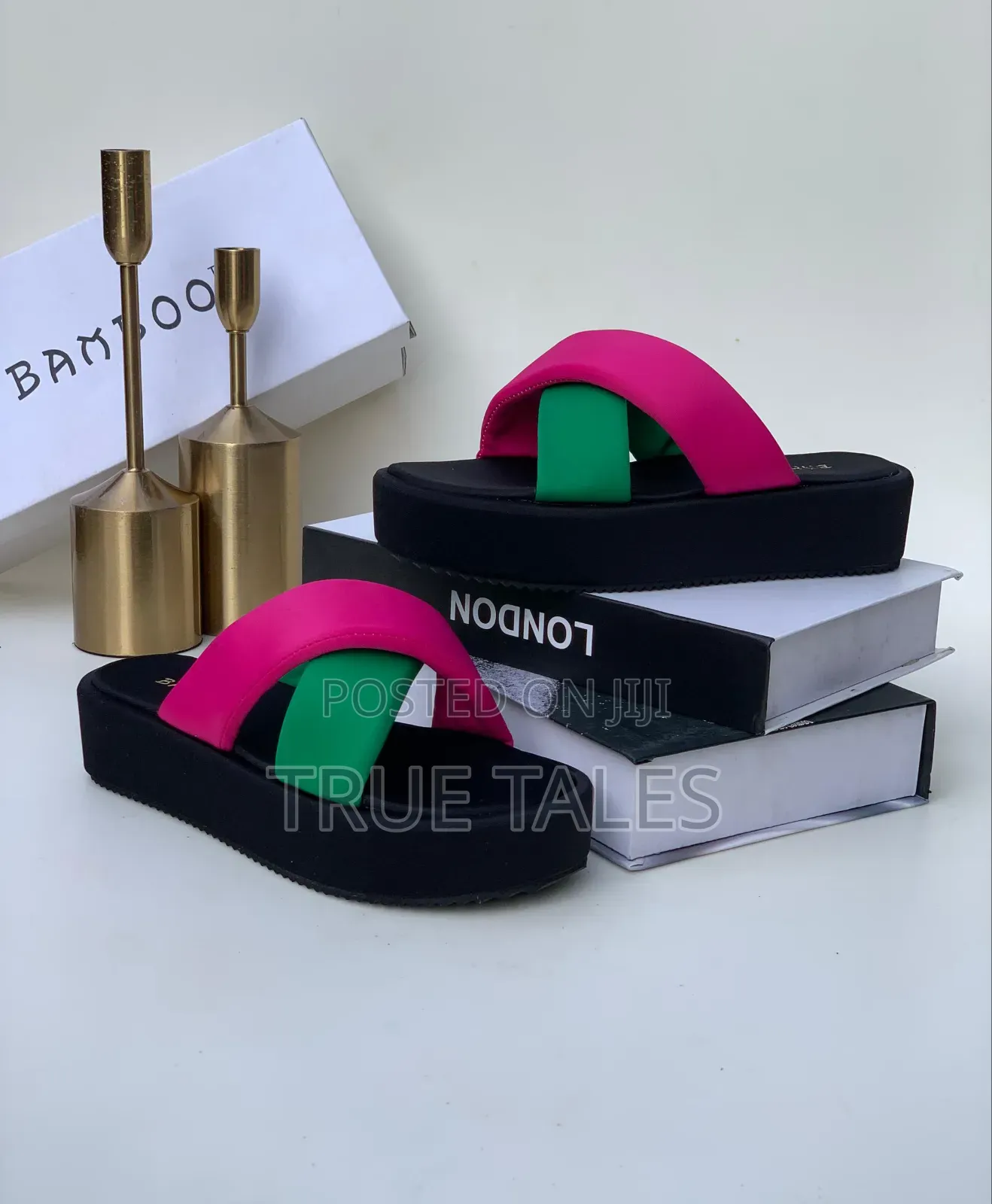 Bamboo Comfortable Sole Wedge Slippers Sizes 37 to 43