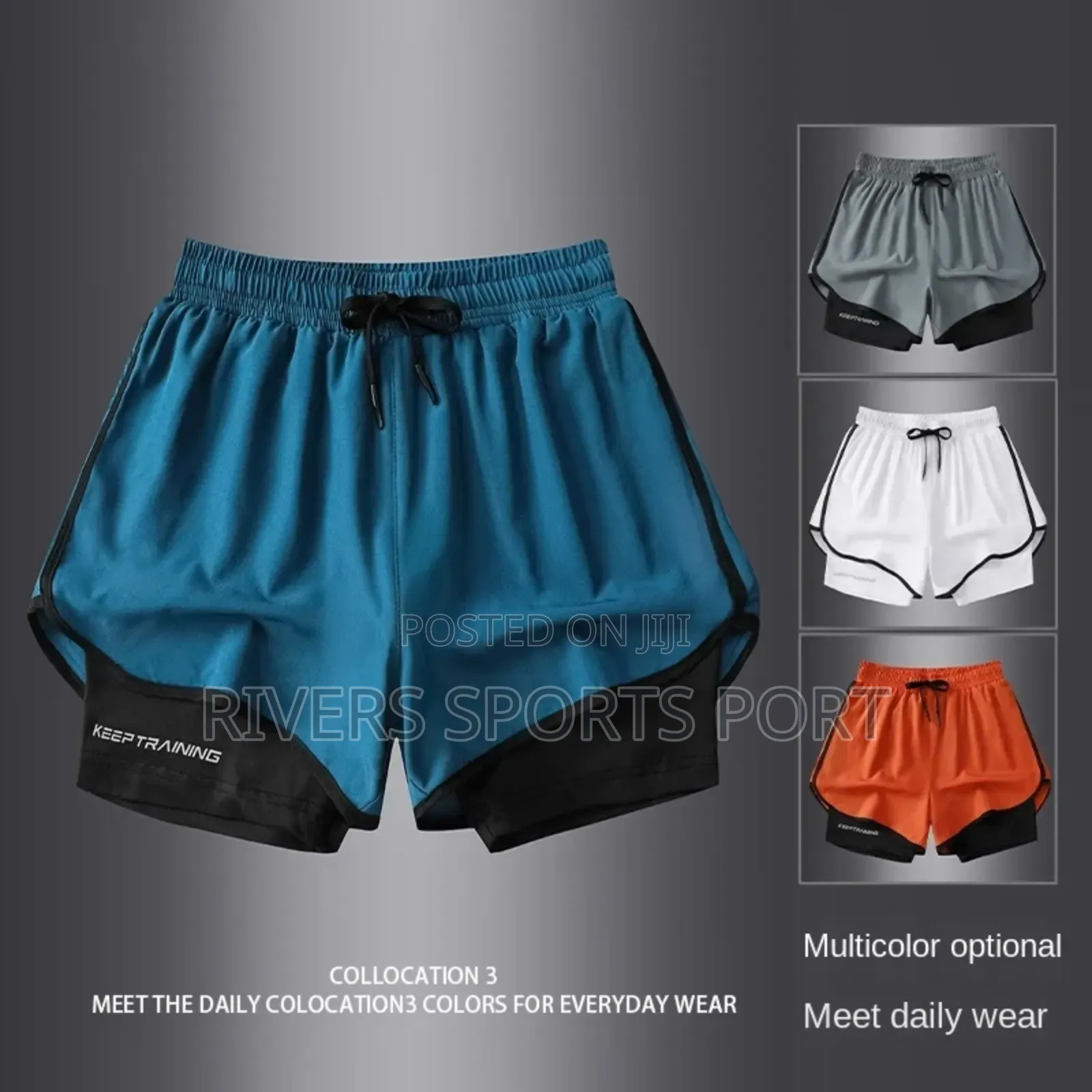 Unisex 2in1 Anti Glare Double Layered Sport Shorts Quick Dry