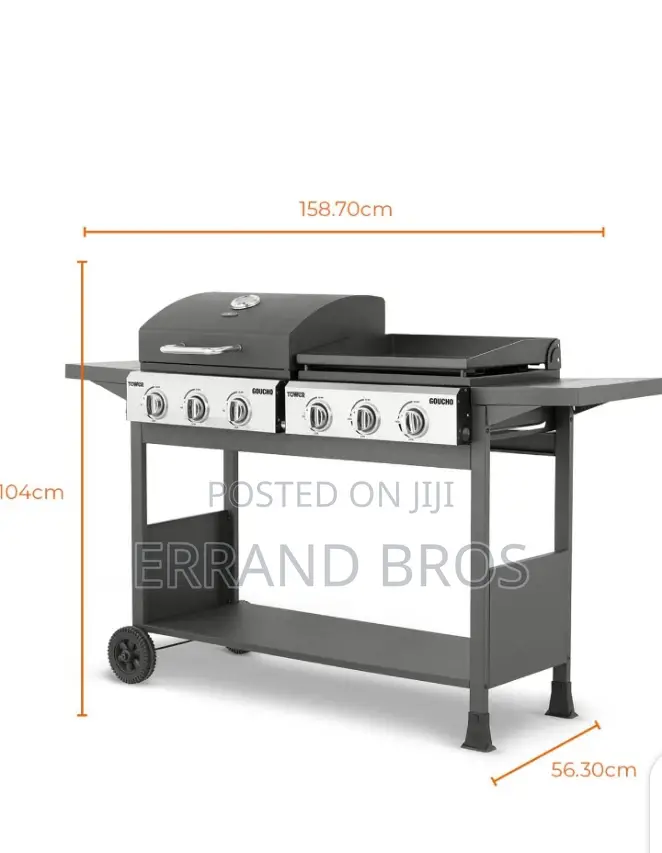 6 Burner Gas BBQ and Plancha With Precision Heat Thermometer