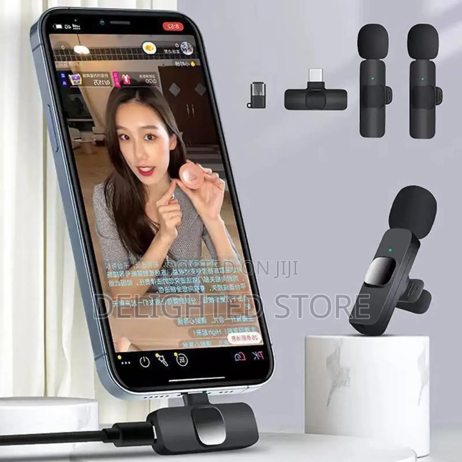 (3in1) Wireless Lapel Double Microphone