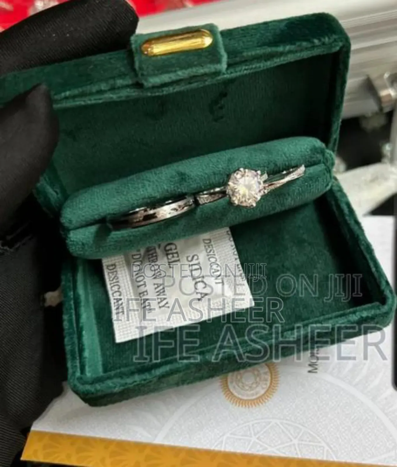 Couples Mossanite Diamond Set Of Wedding Ring 014 - Silver