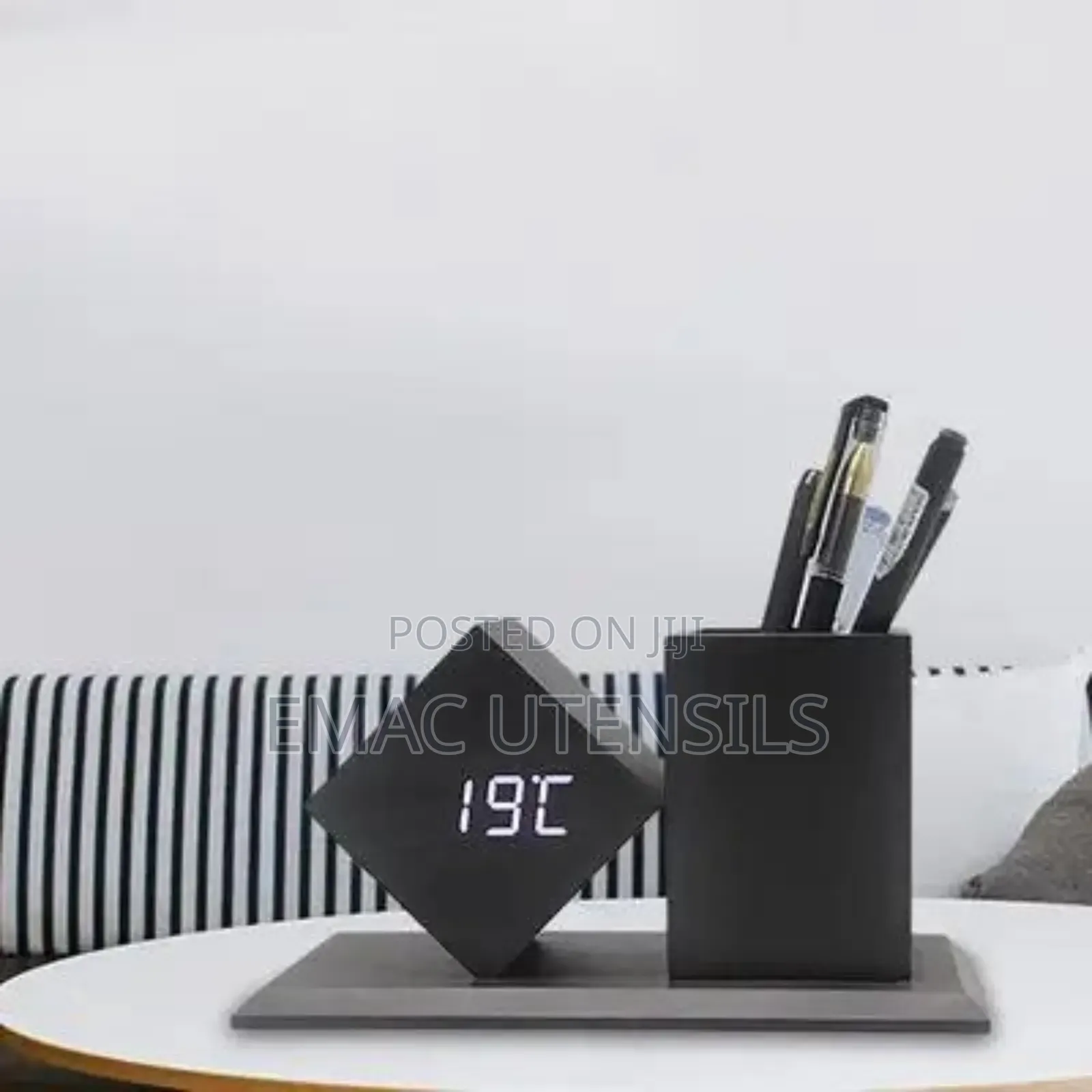 Wooden Digital Led Alarm Clock With Pen