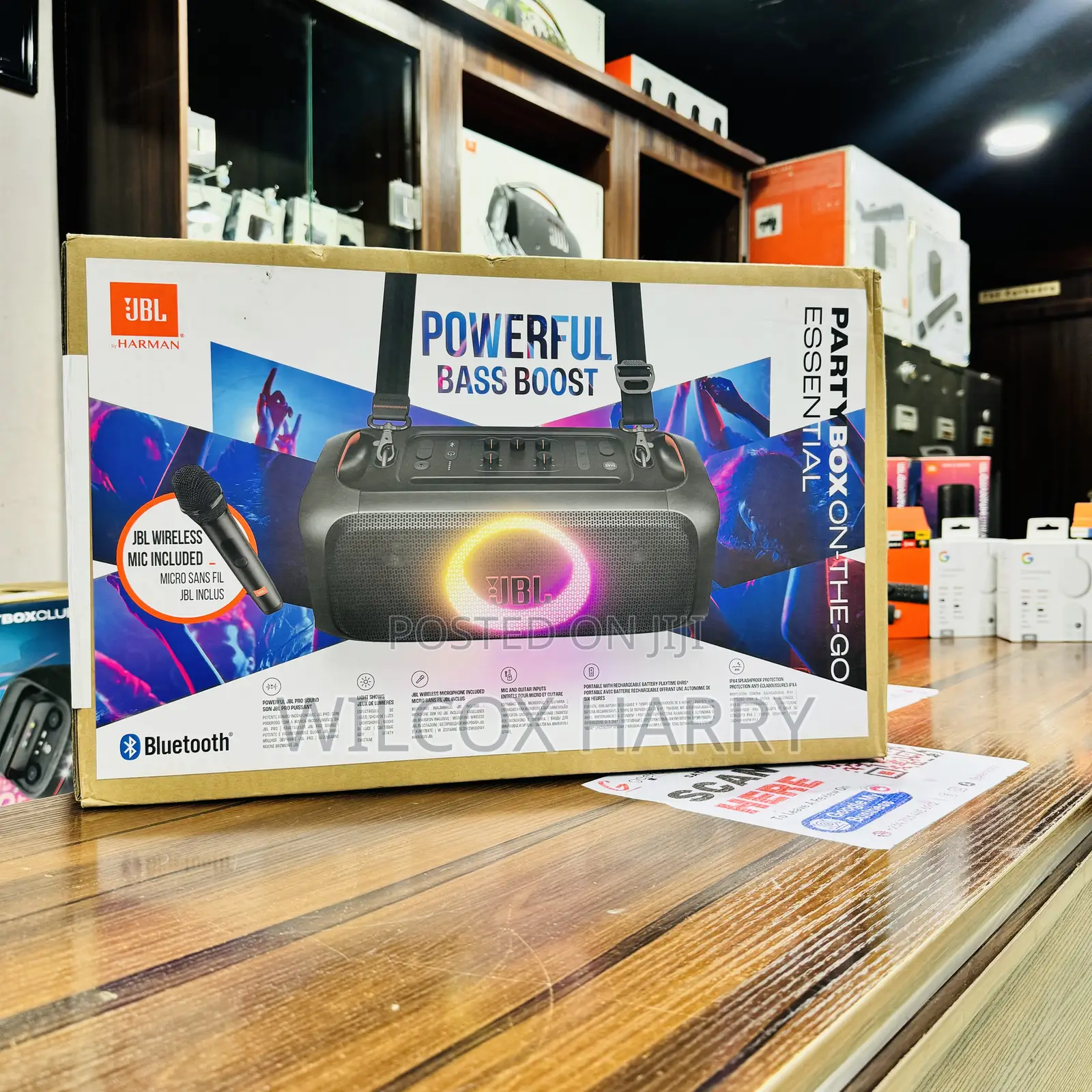 JBL Partybox on-the-Go Wireless Bluetooth Speaker With Microphone