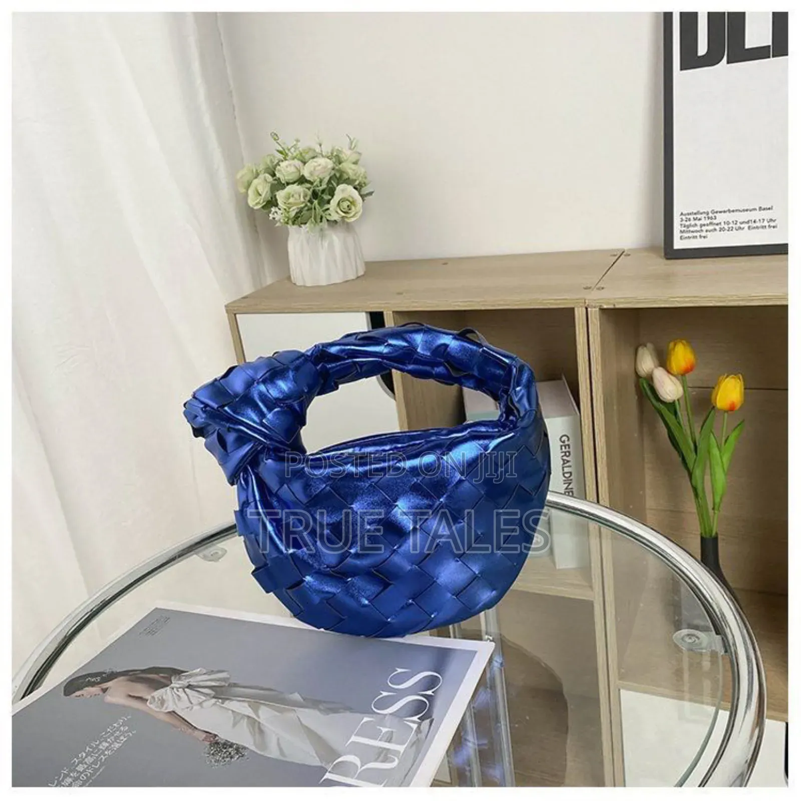 Ladies Metallic Woven Sleek Purse Handbags