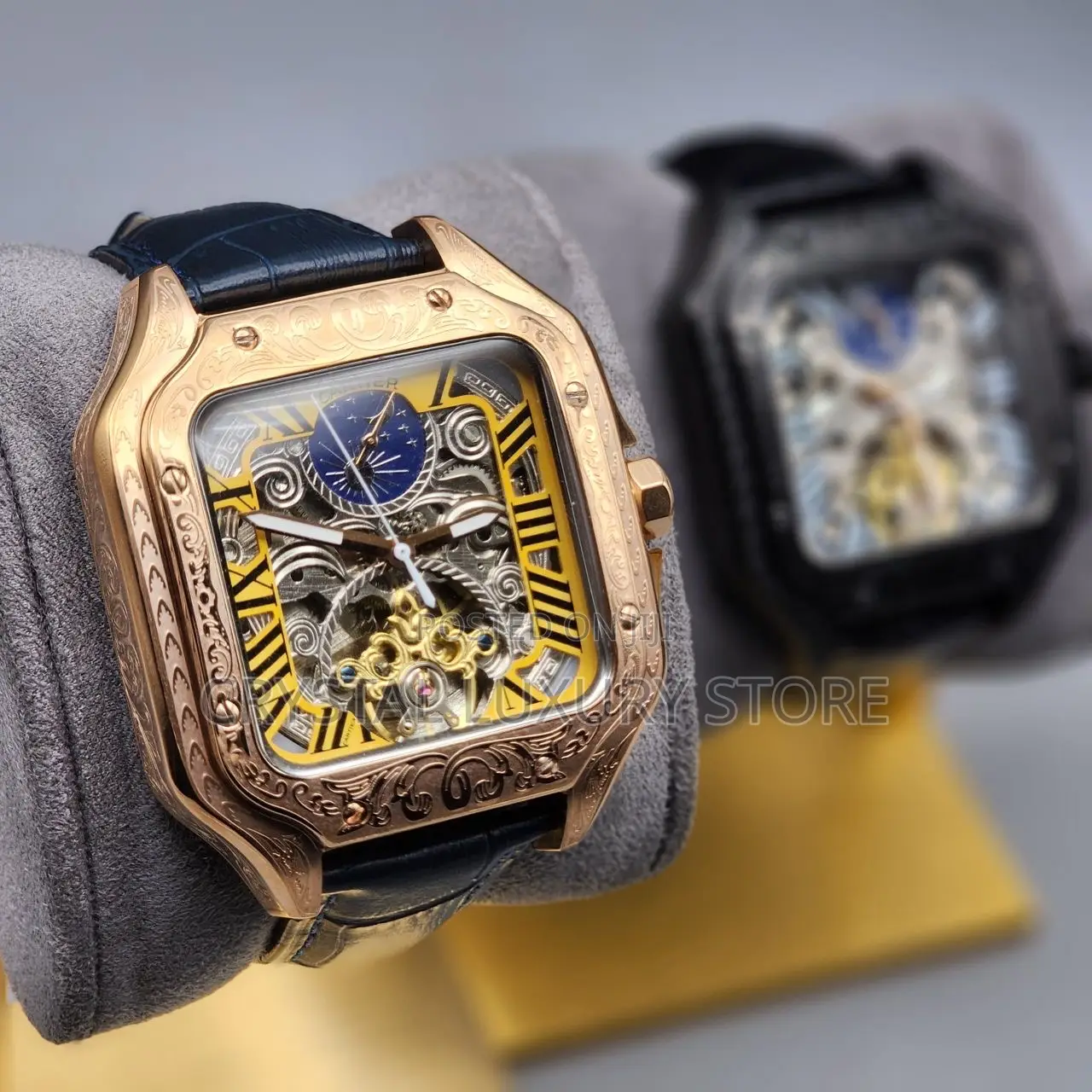 Cartier Quality Luxury Men Genuine Leather Wristwatch