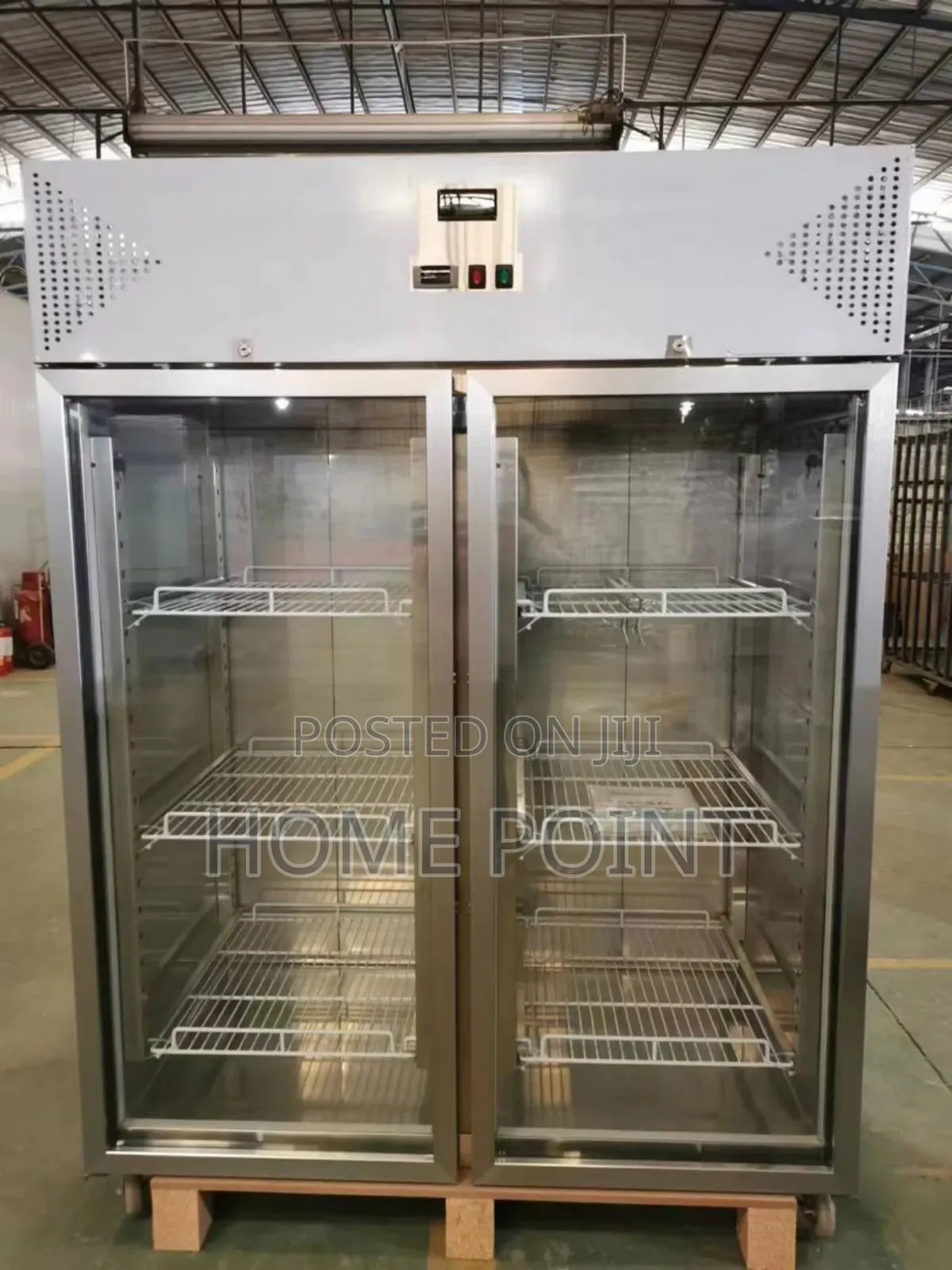 Industrial Double Door Glass Display Fridge