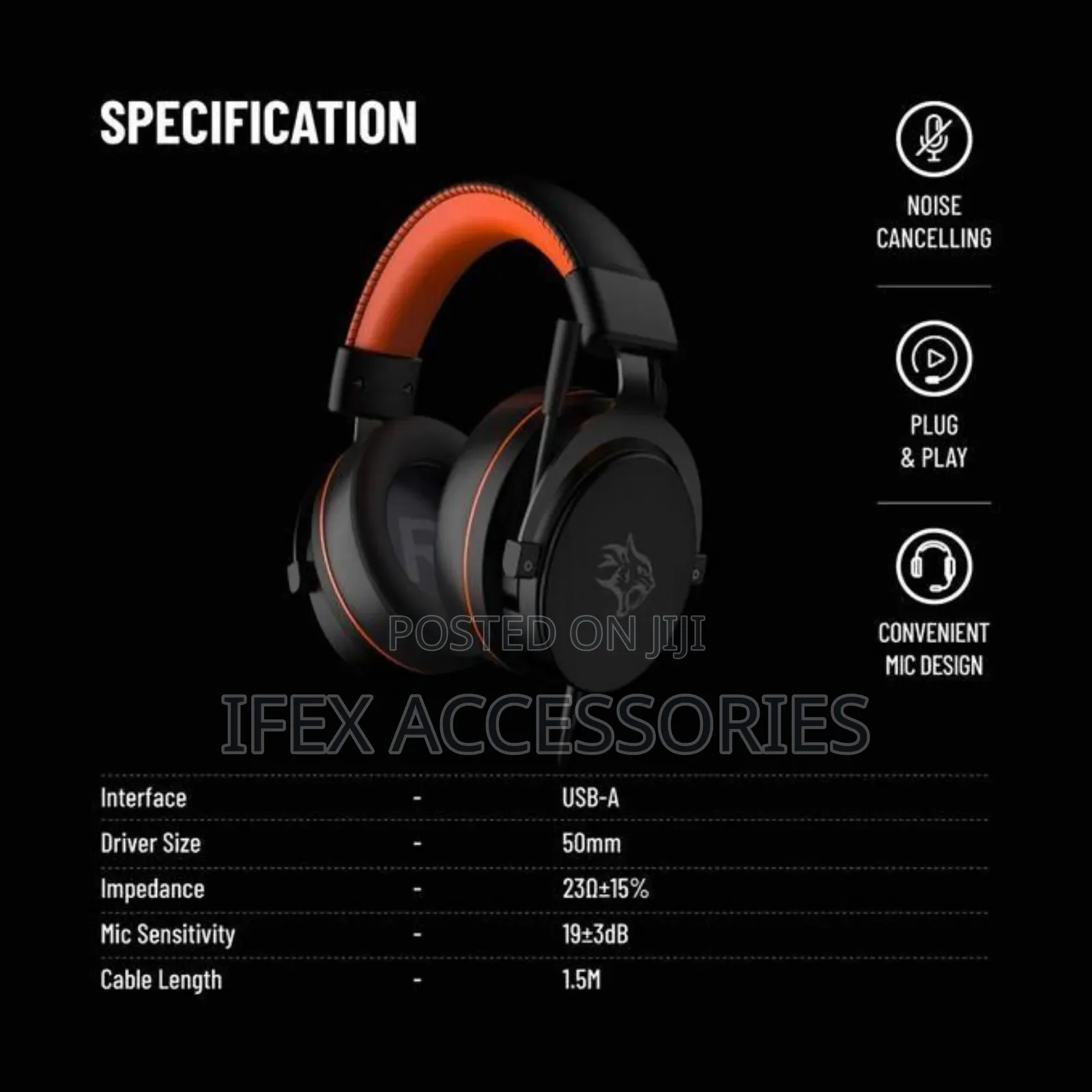 Porodo Gaming PC RGB ENC Gaming Headphones - Black