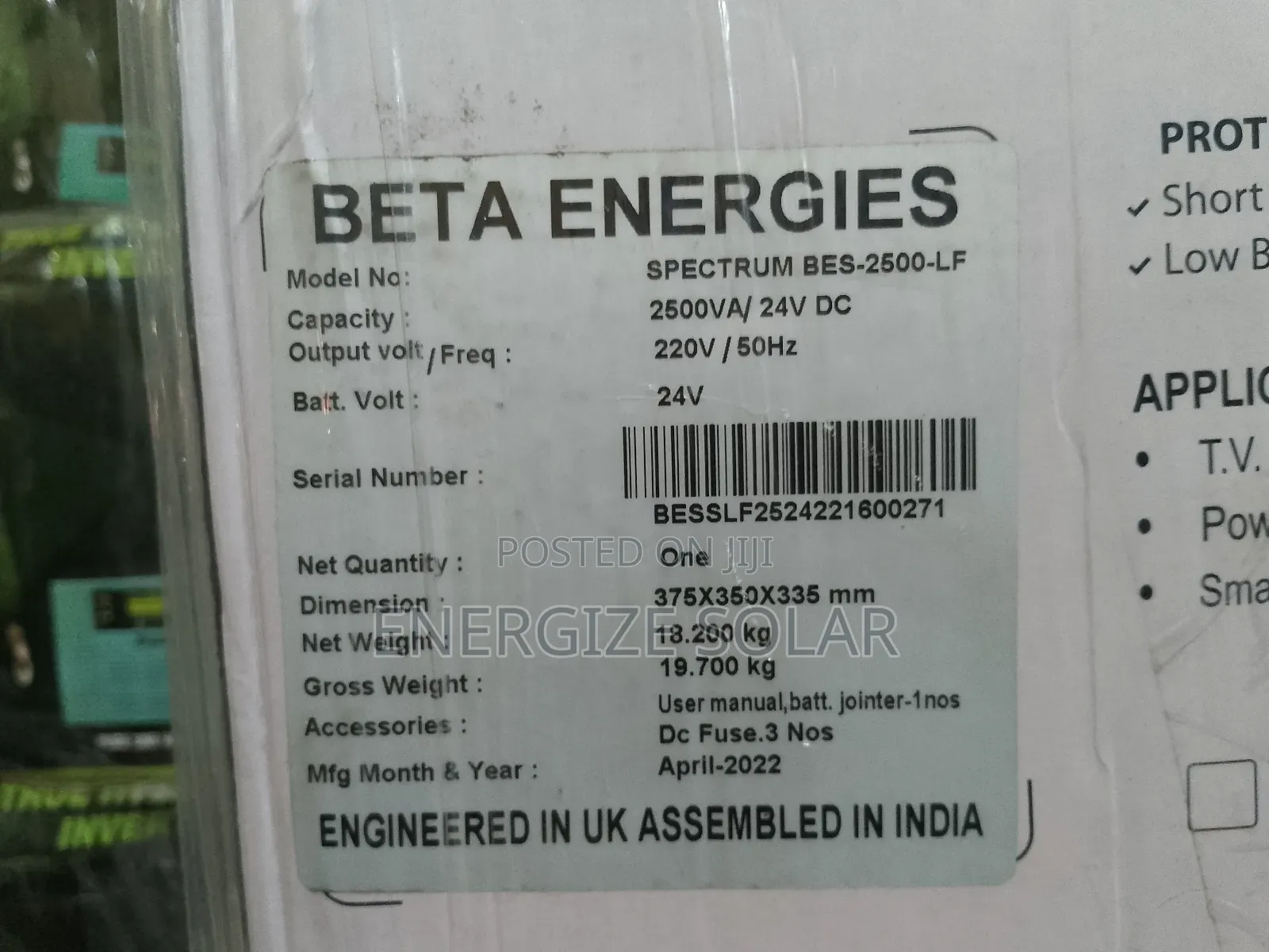 3 Years Warranty 2.5kva 24v Spectrum Hybrid Inverter