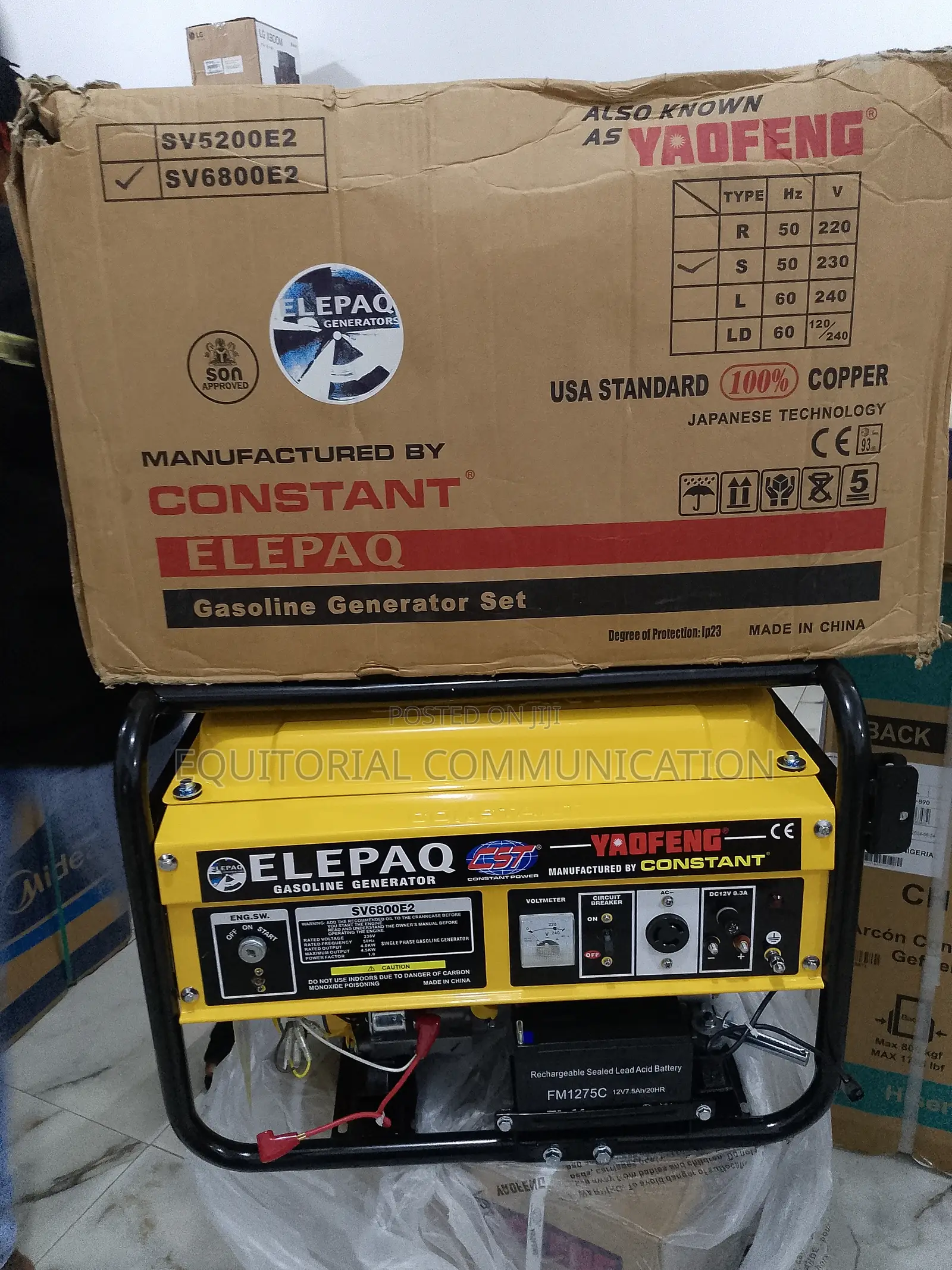 Elepaq 4.5kva Constant Generator 100% Copper