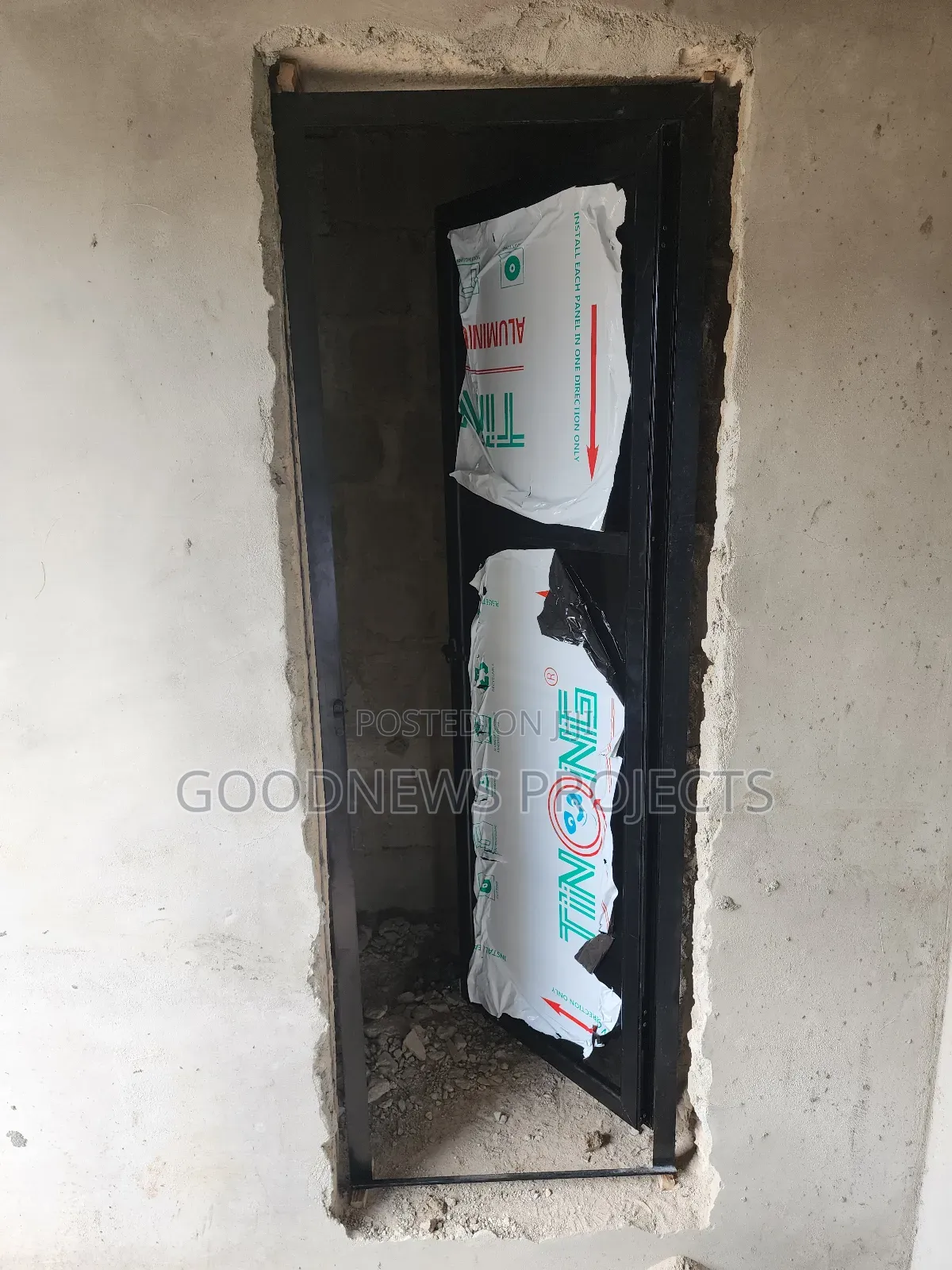 Black Thick Aluminium Toilet Door