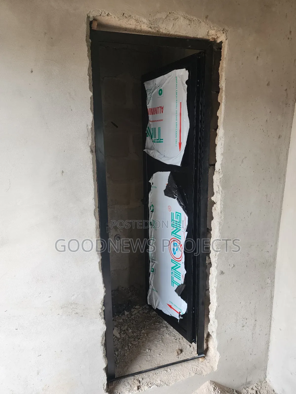 Black Thick Aluminium Toilet Door