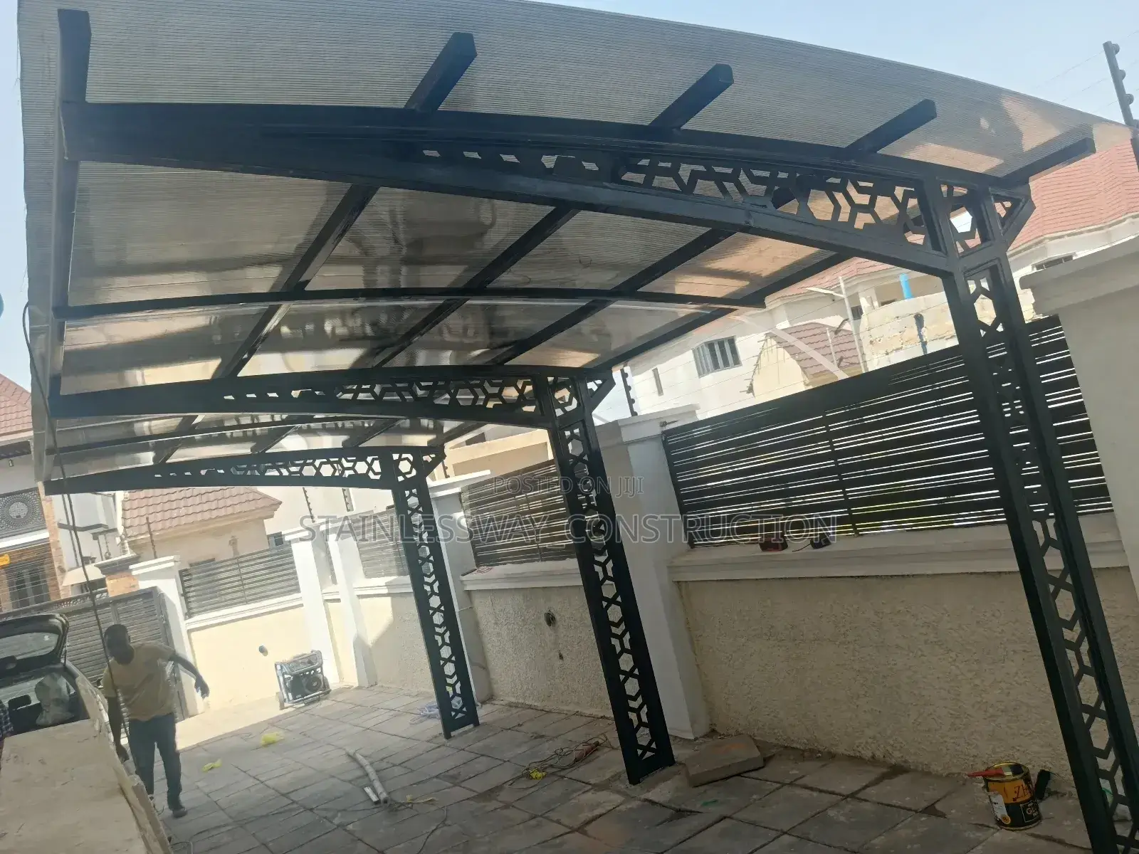 4 Cars Parking Shade Stand