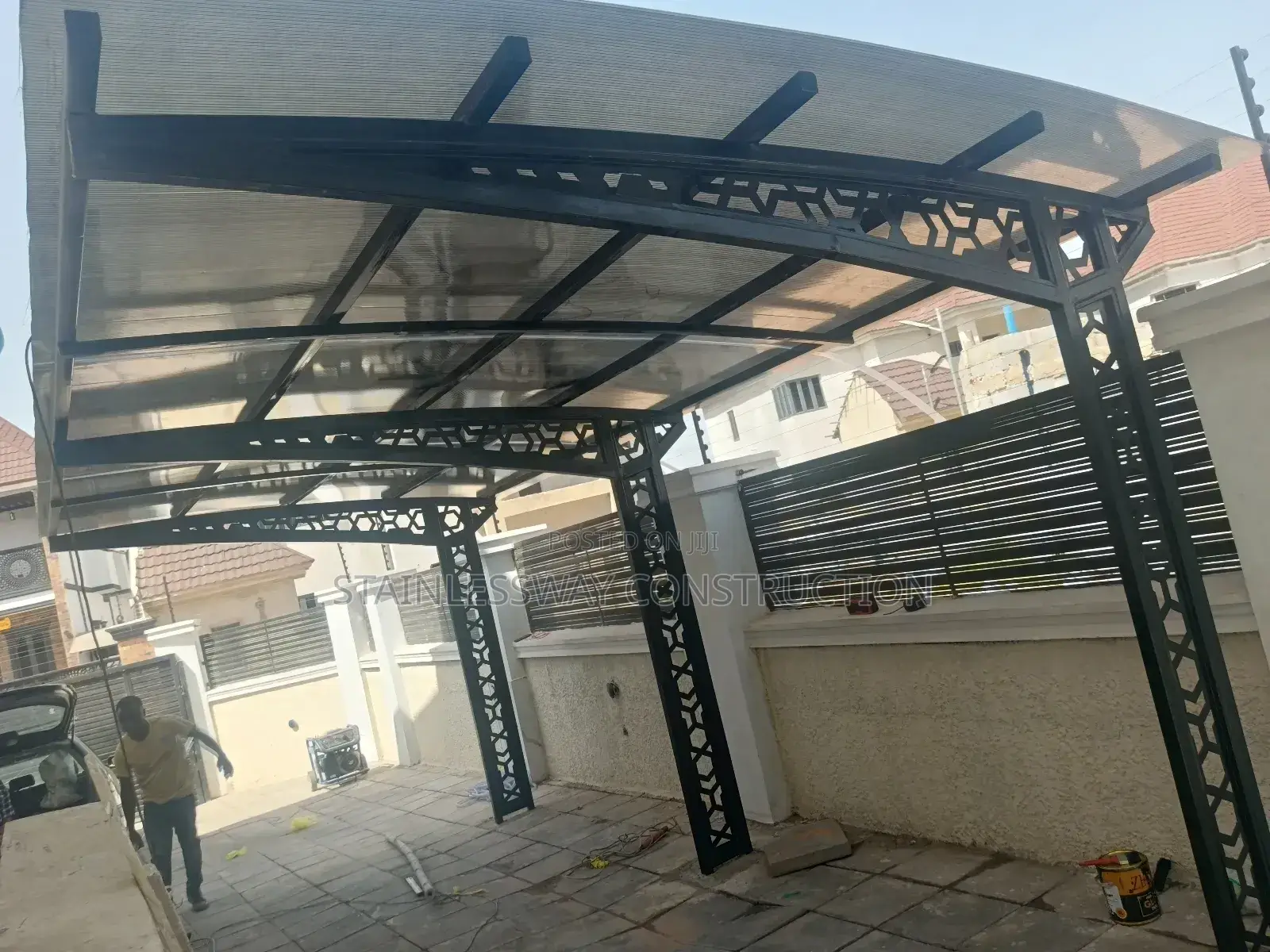 4 Cars Parking Shade Stand