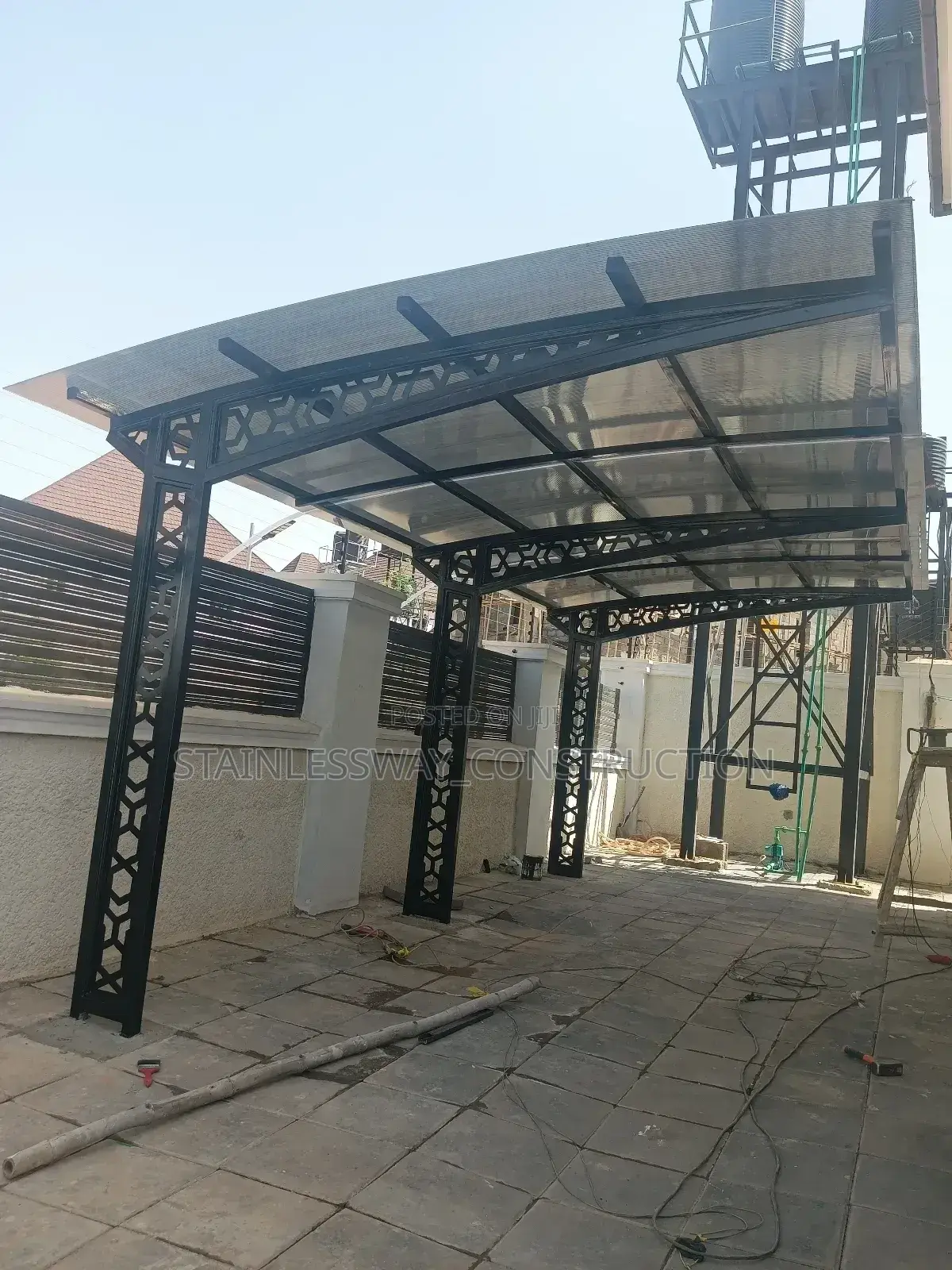 4 Cars Parking Shade Stand