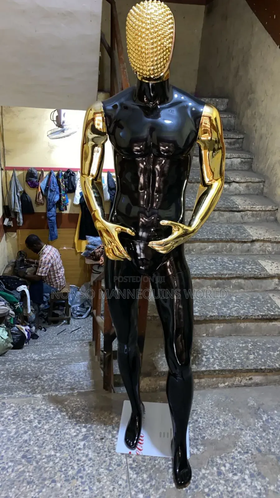 Stone Face Black and Rose Gold Mannequin Male