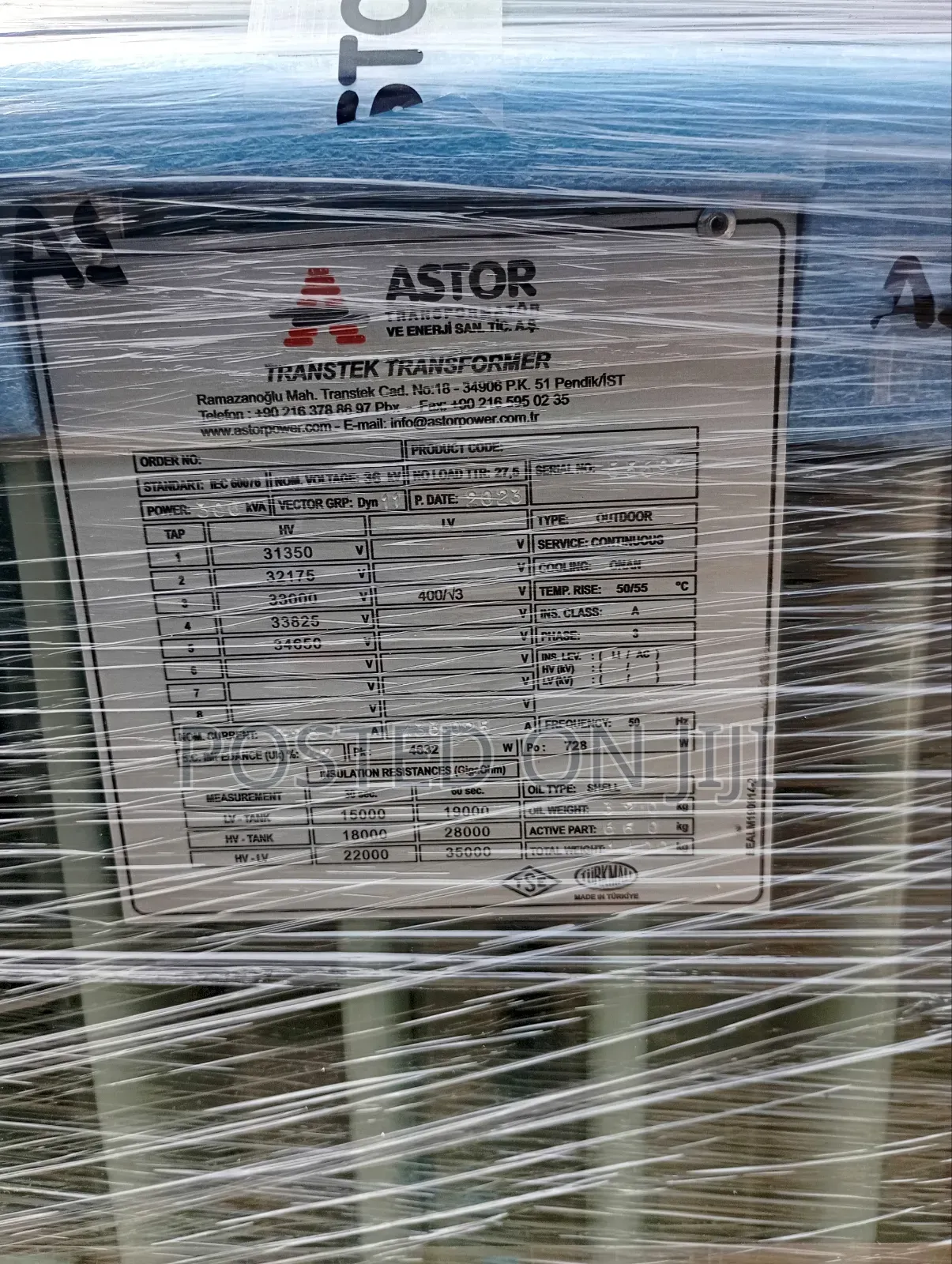 300kva/33kv Astor High Quality Transformer 100% Copper