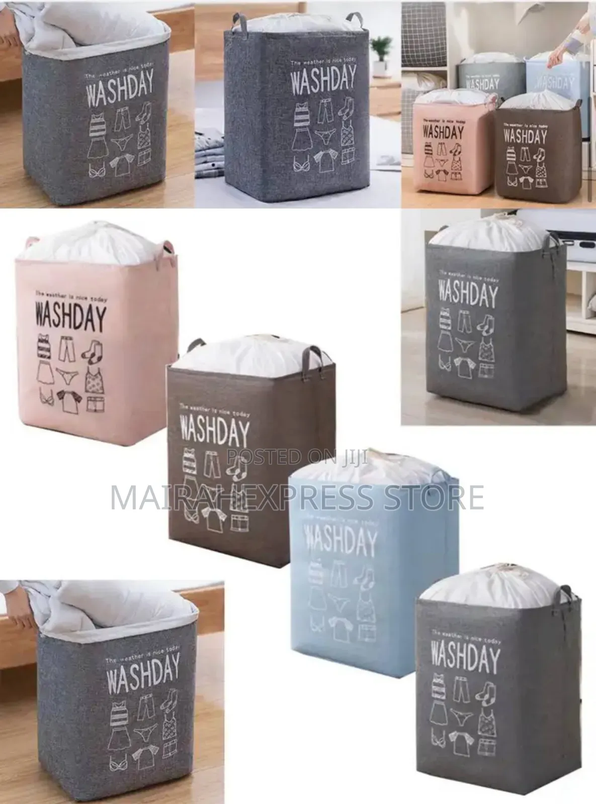 Durable Cloth Organizer/Laundry Bag With Drawstring Closure
