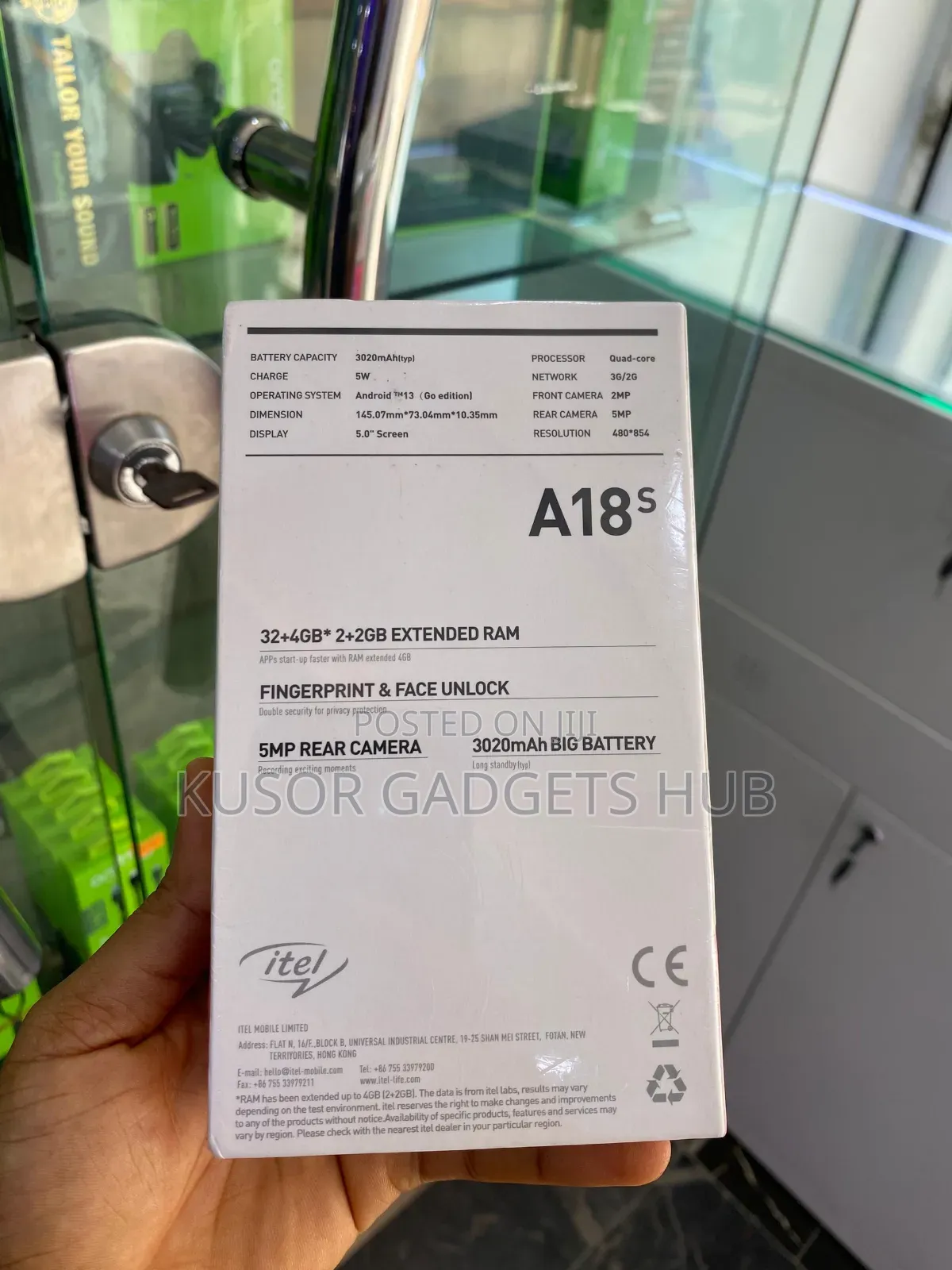 New Itel A18s 32 GB Black