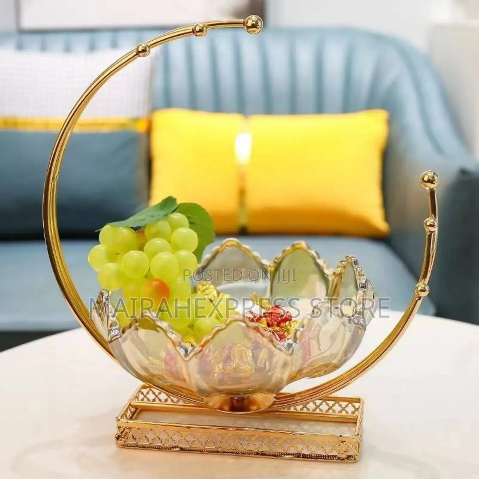 European Metal Glass Moon Fruit Plate Home/Restaurants