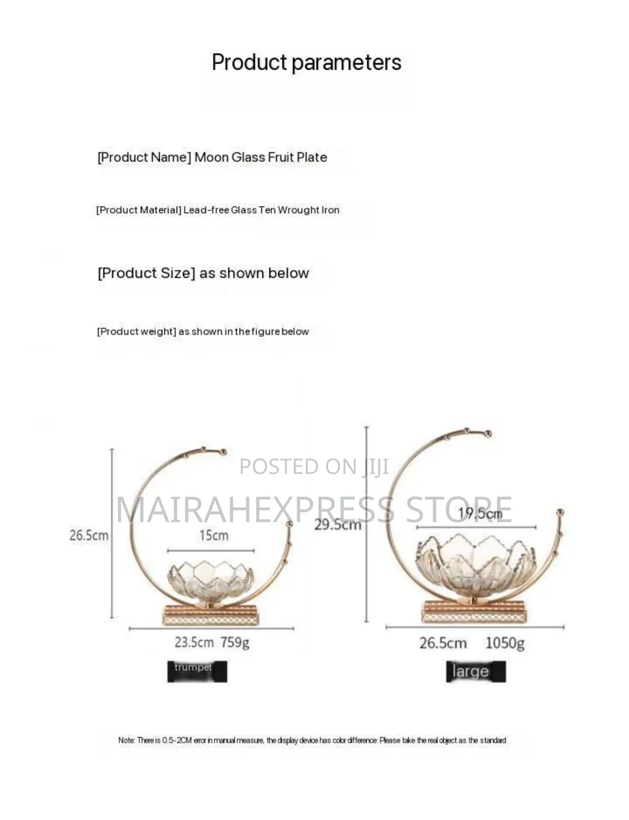 European Metal Glass Moon Fruit Plate Home/Restaurants