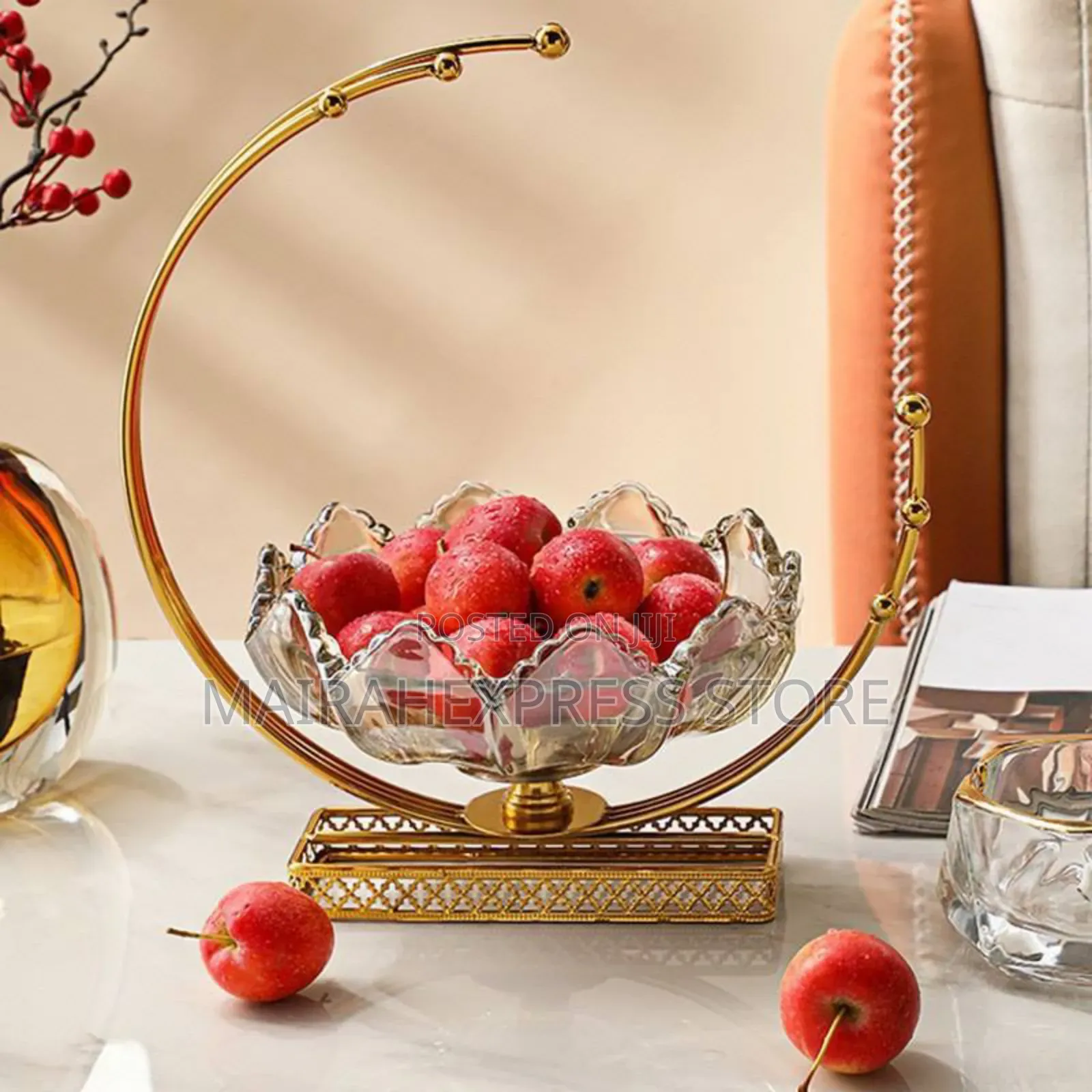European Metal Glass Moon Fruit Plate Home/Restaurants