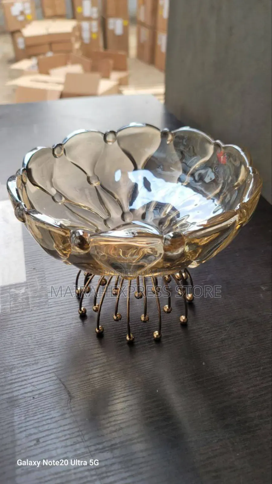 American European Exotic Creative Style Gold Glass Flower