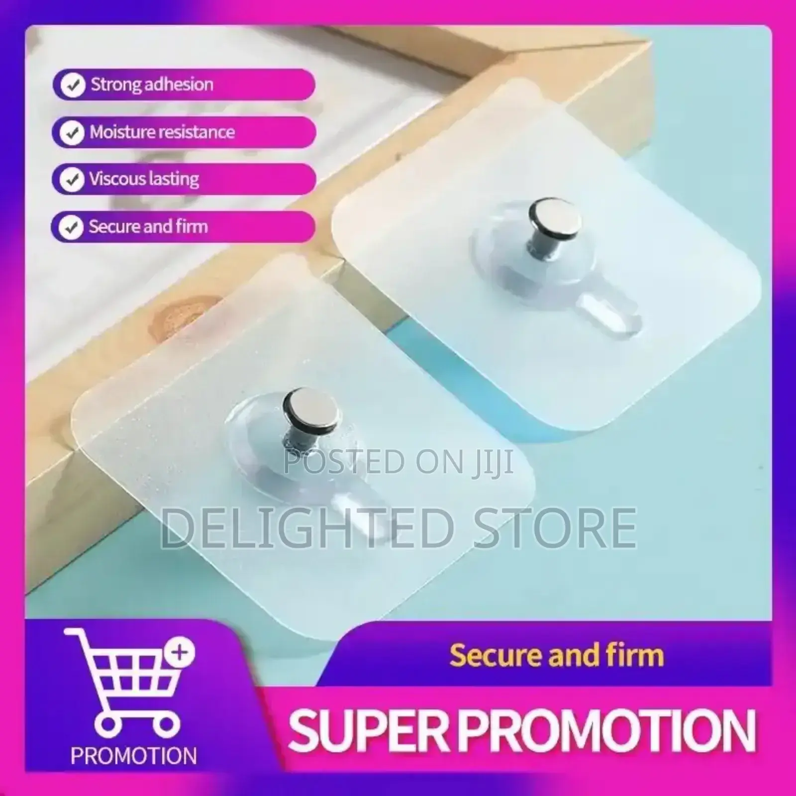 12pcs Transparent Traceless -Adhesive Nailless Wall Hook