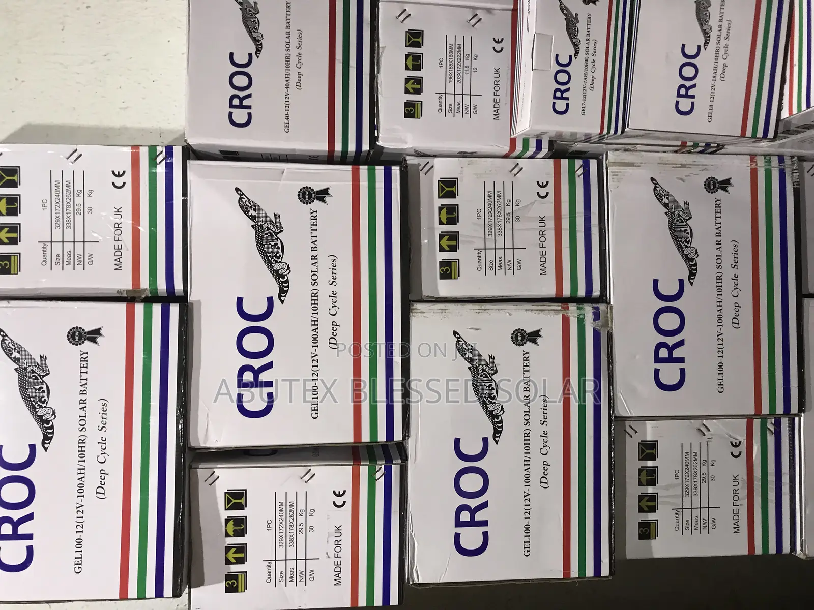 100ah 12v Croc Solar Dry Cell Battery