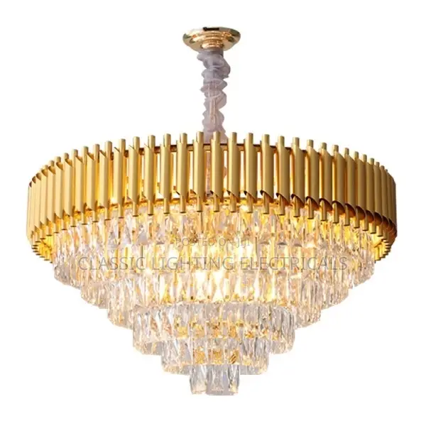 Luxury Multi-Layers Crystal Pendant Chandelier Gold