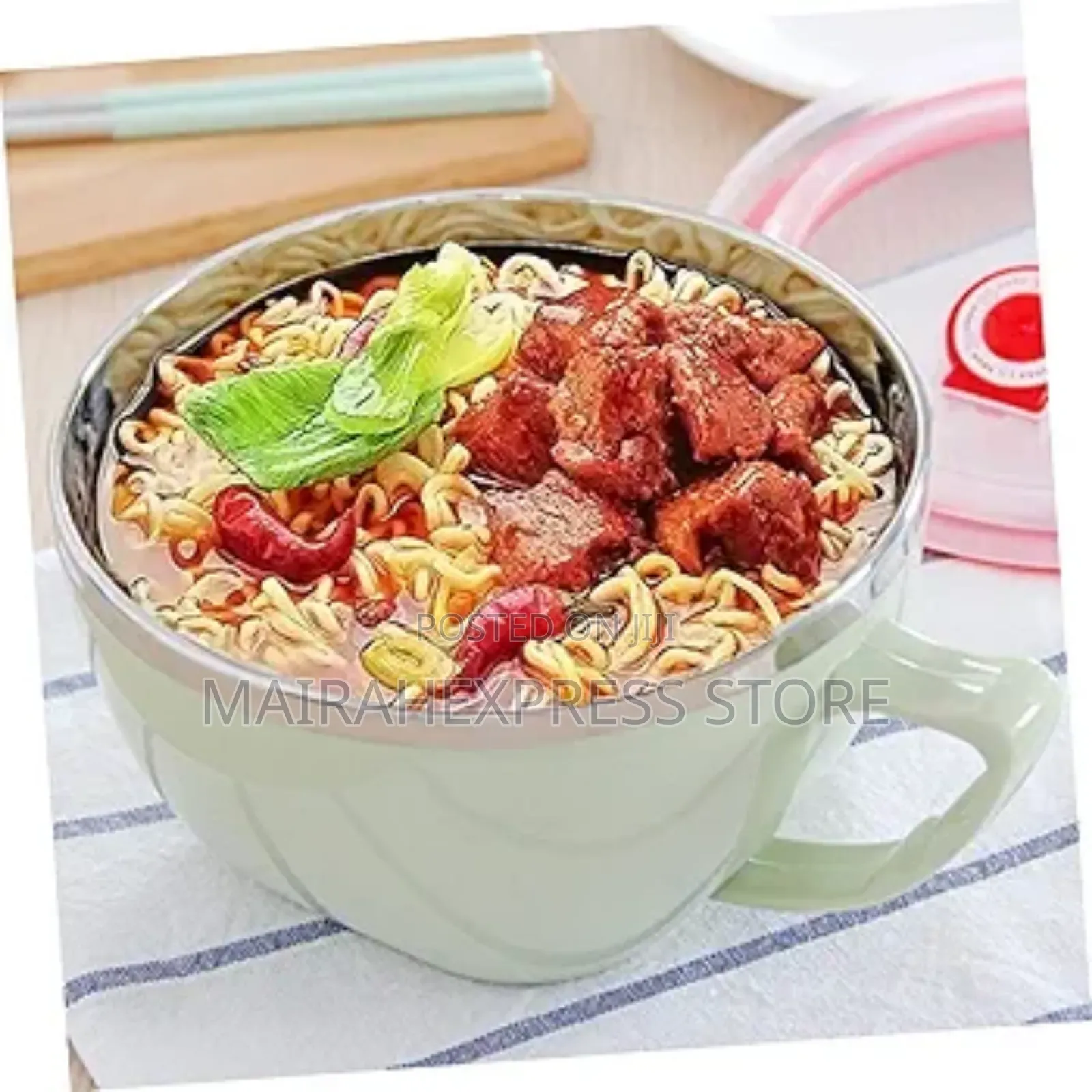 Stainless Steel Noodle Bowl With Lid Handle