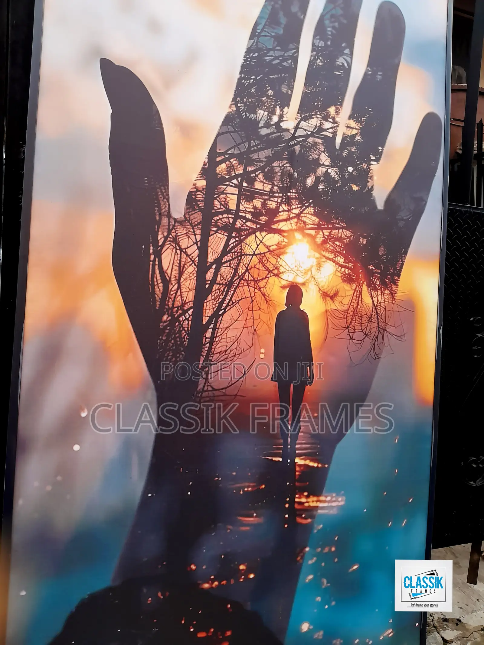 Hd Canvas Framed Pointing Fingers Artistic Digi Painting Wal