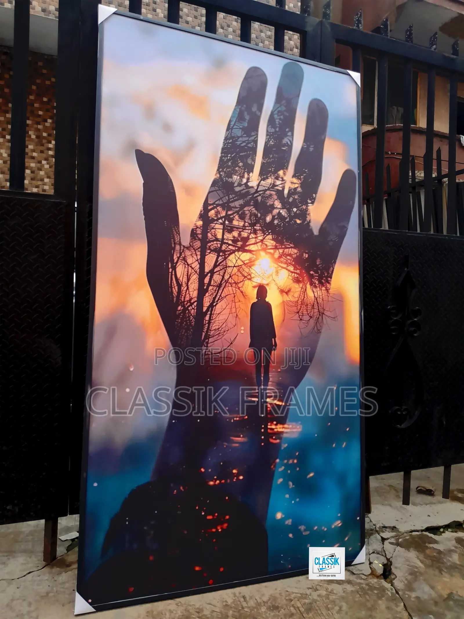 Hd Canvas Framed Pointing Fingers Artistic Digi Painting Wal