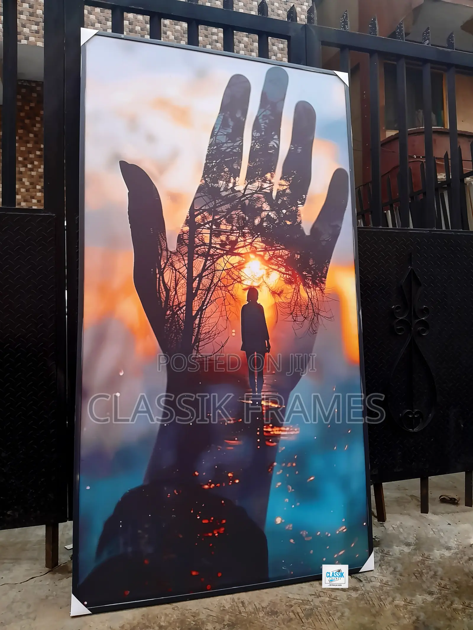 Hd Canvas Framed Pointing Fingers Artistic Digi Painting Wal