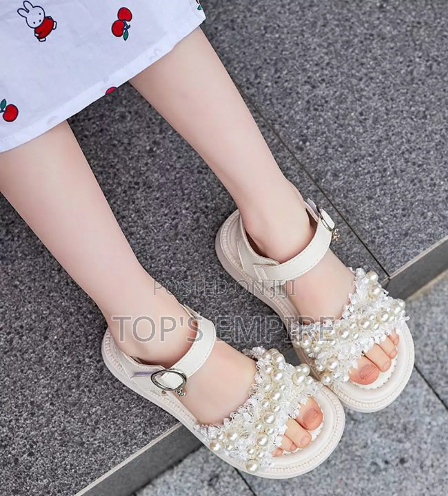 Sandalias Soft Sole Comfy French Pearl Embellished