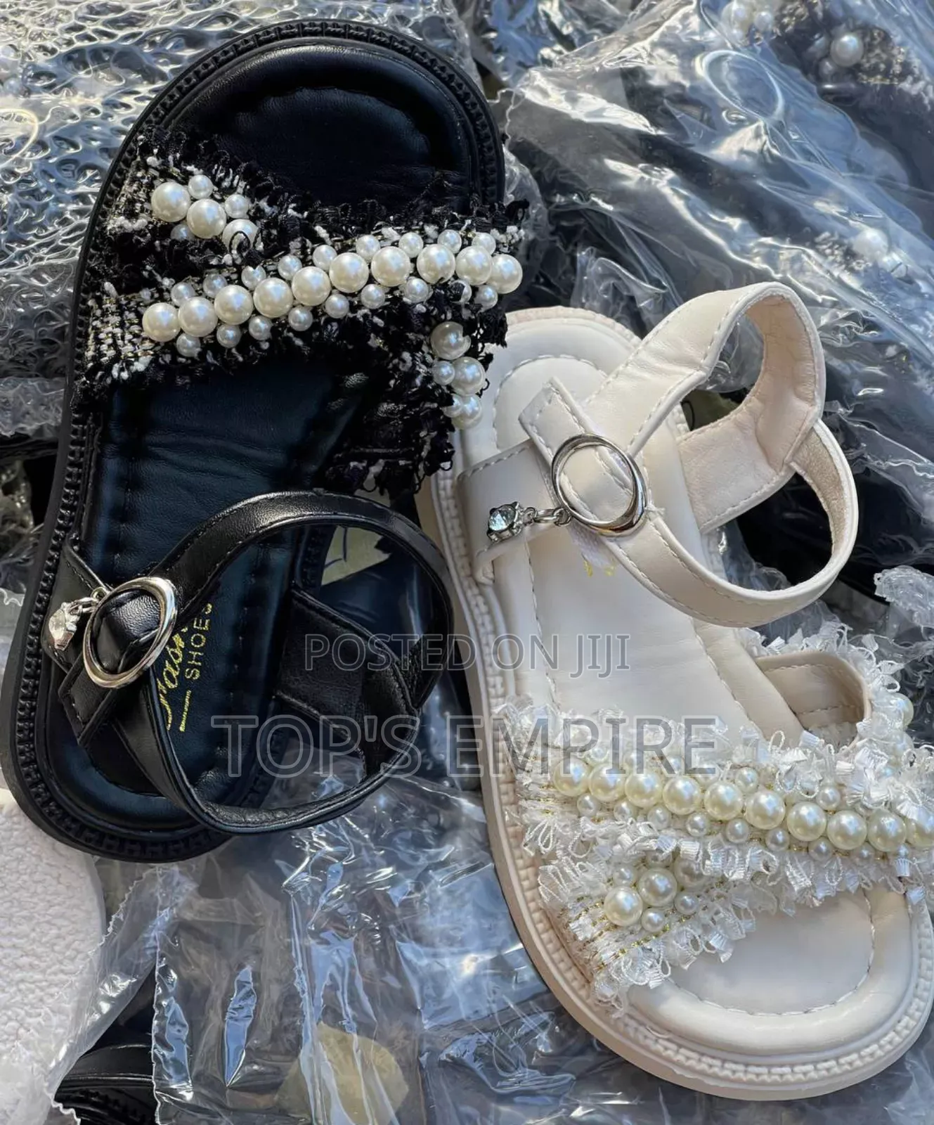 Sandalias Soft Sole Comfy French Pearl Embellished