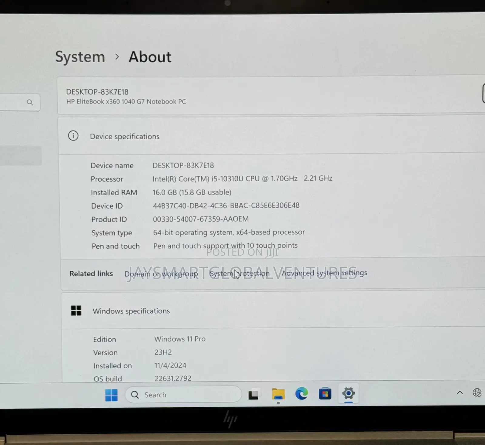 Laptop HP EliteBook x360 1040 G7 16GB Intel Core i5 SSD 256GB