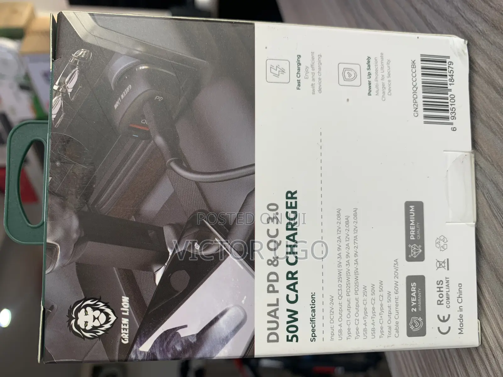 Green Lion Dual Pd Qc 3.0 Car Adapter
