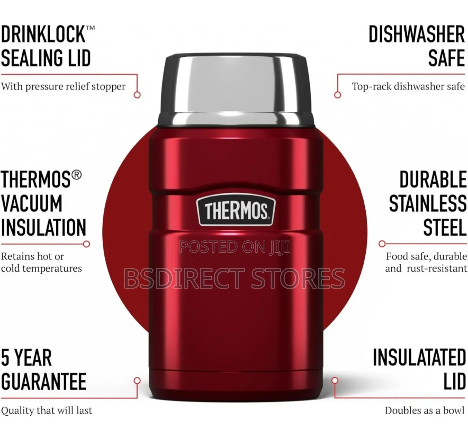 Thermos Stainless King Food Insulated Flask, 710ml Capacity