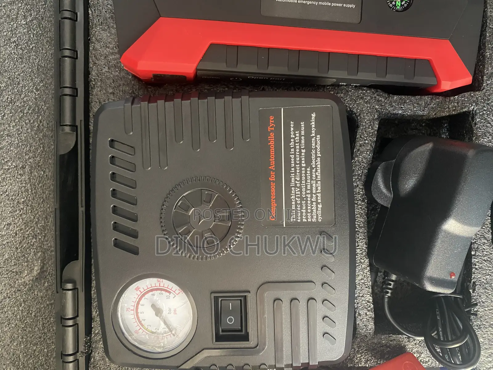Emergency Car Starter and Tyre Pumping Kit