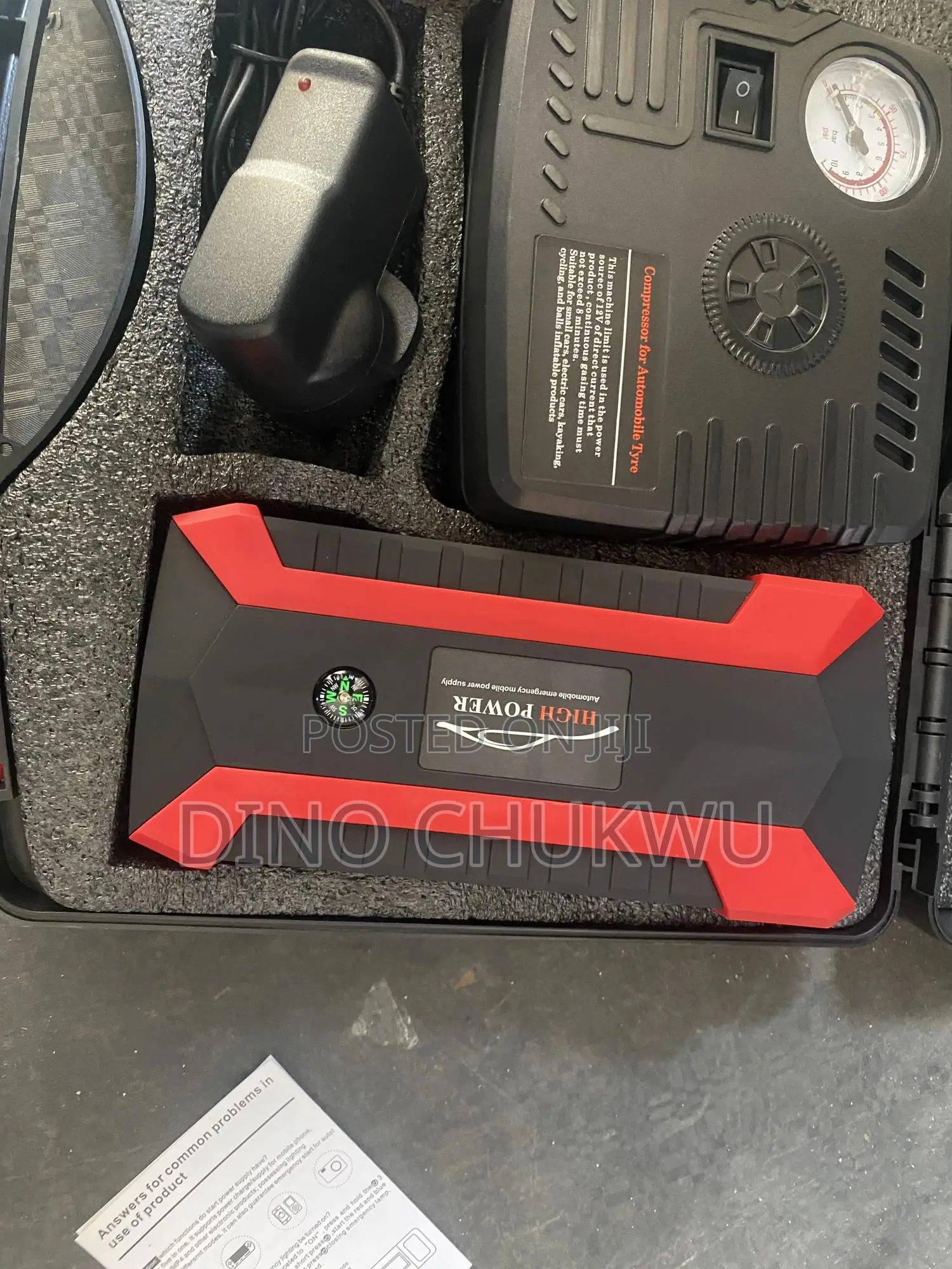 Emergency Car Starter and Tyre Pumping Kit