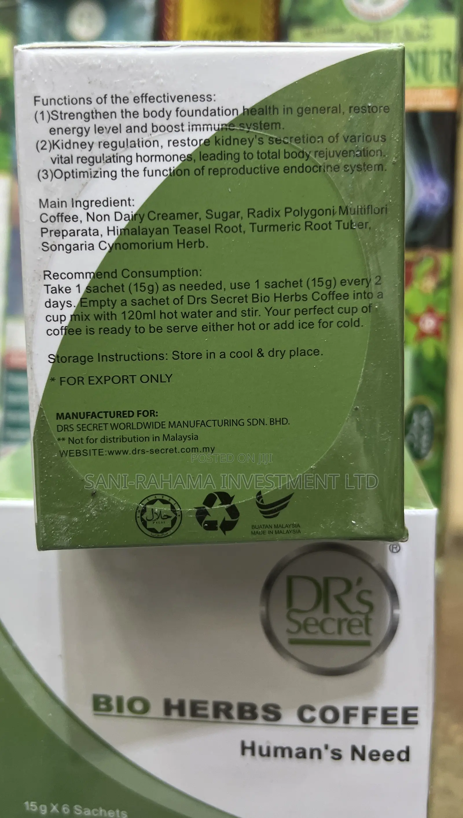 Dr’S Secret Bio Herbs Coffee ( Human’S Need )FOREVER YOUNG.