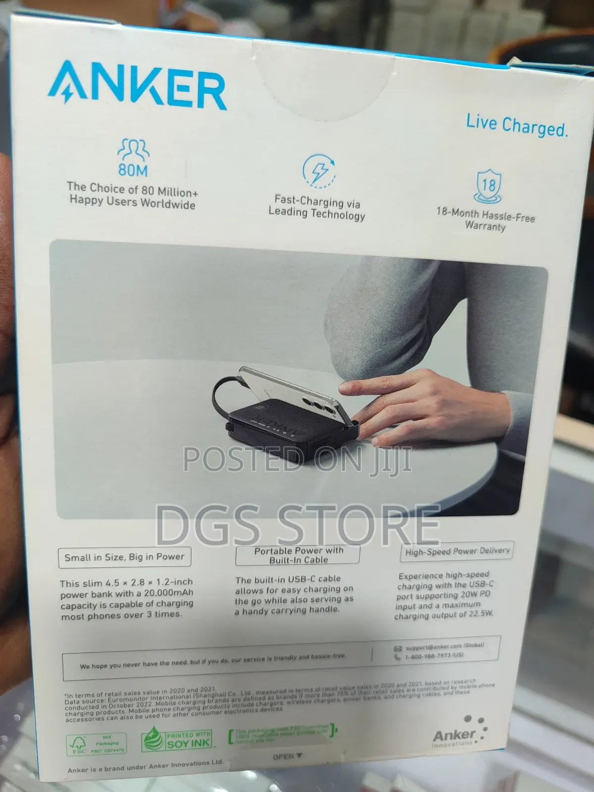 Anker Power Bank 20,000mah 22.5w