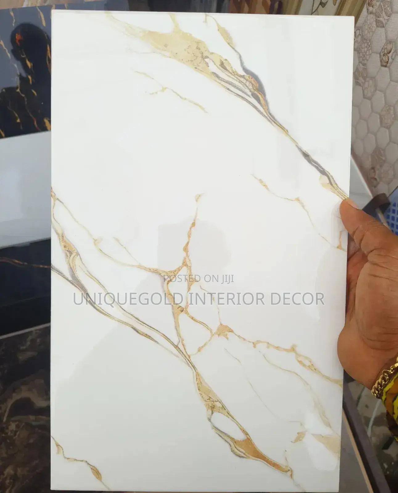 White and Gold Wall for Interior.