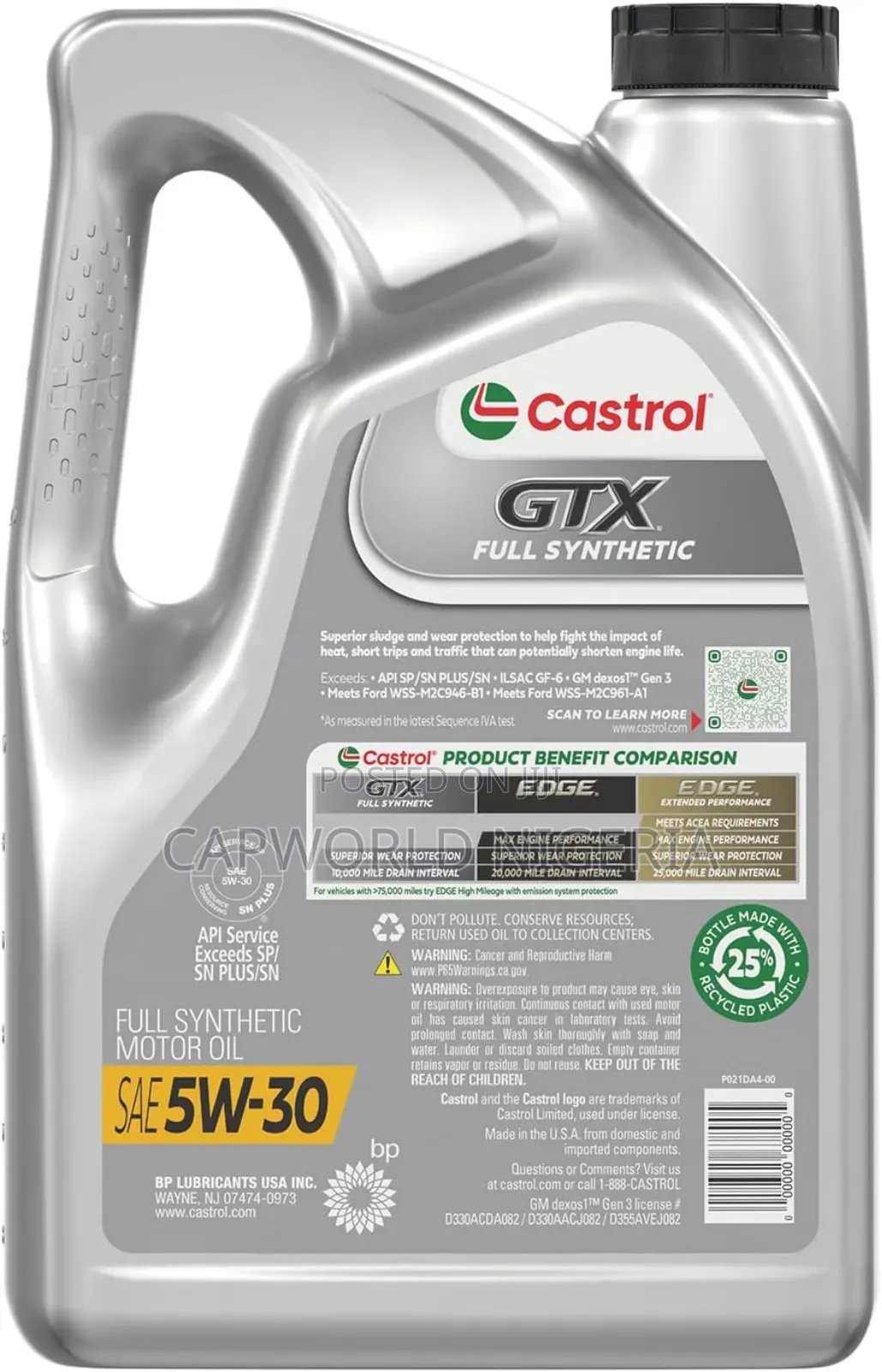 Castrol GTX Full Synthetic 5w-30 Motor Oil