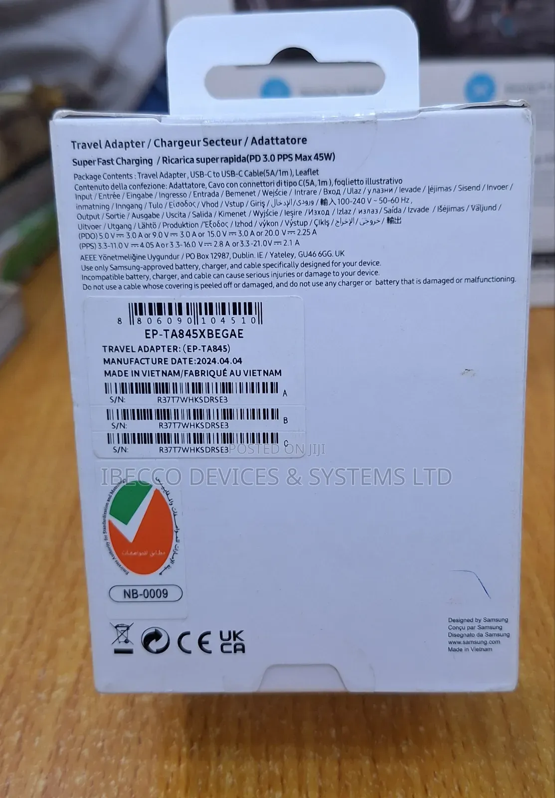 Original Samsung Galaxy Type C To Type C Charger