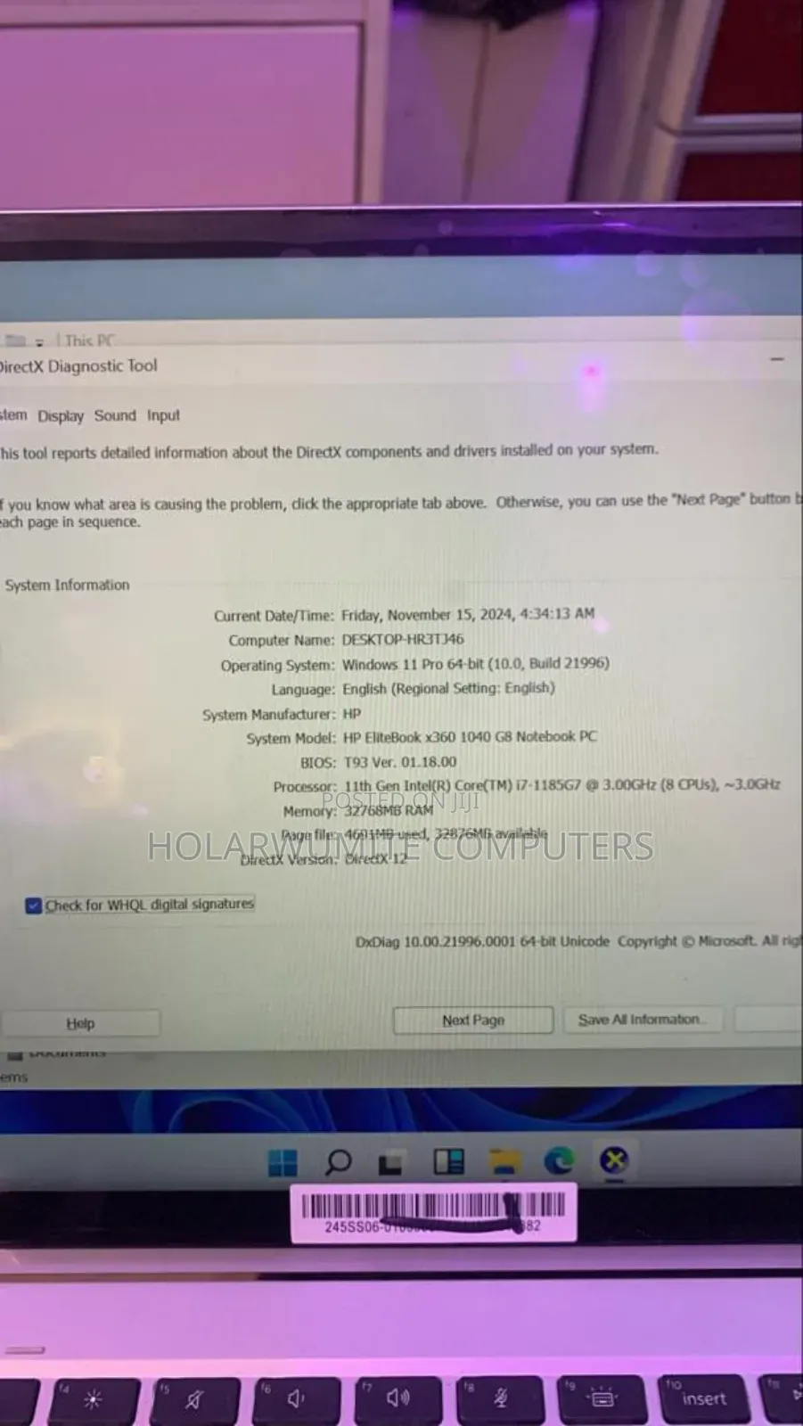 Laptop HP EliteBook 1040 G8 32GB Intel Core I7 SSD 512GB