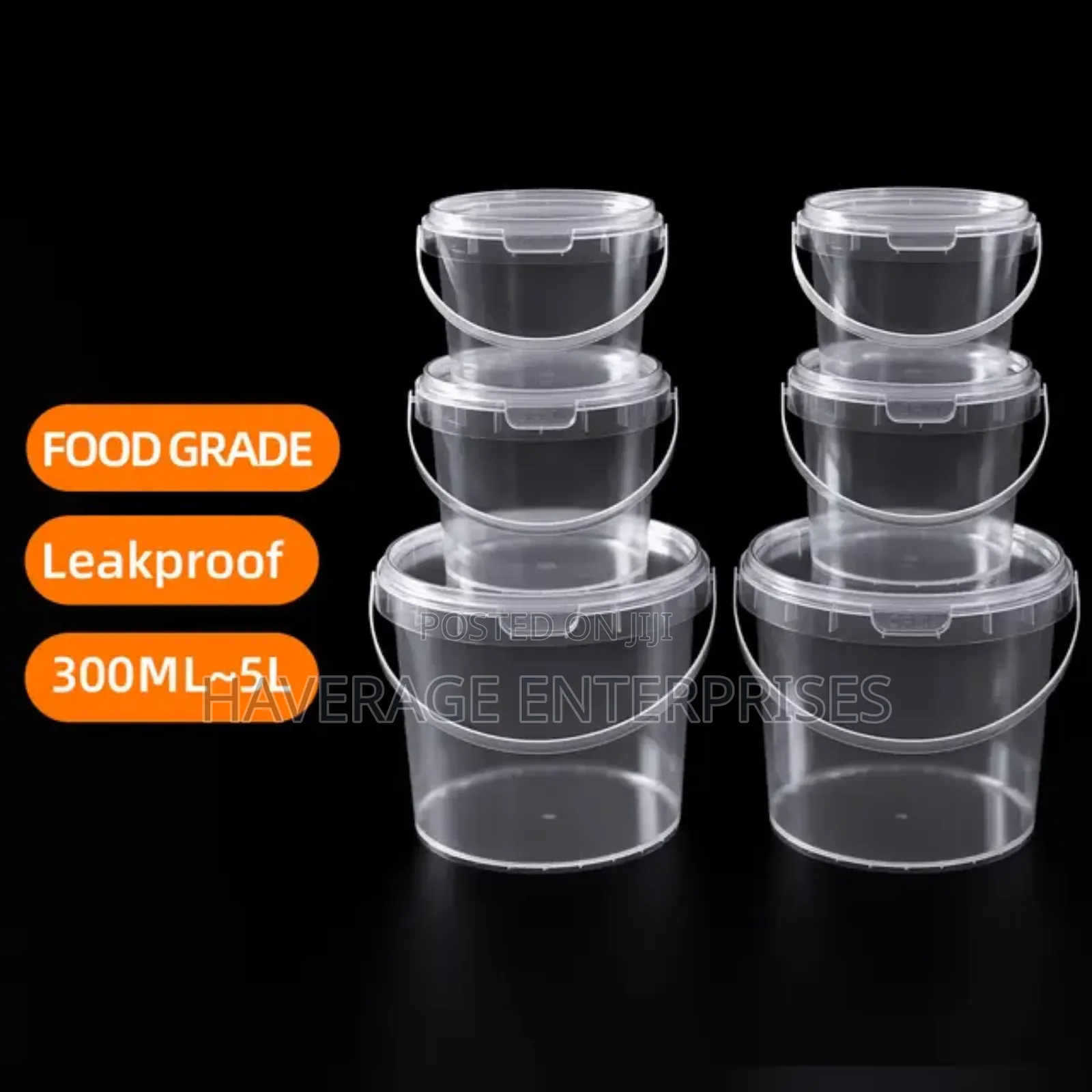 Ice Cream Plastic Bucket 300ml ~4l; ~100pces ~70,000